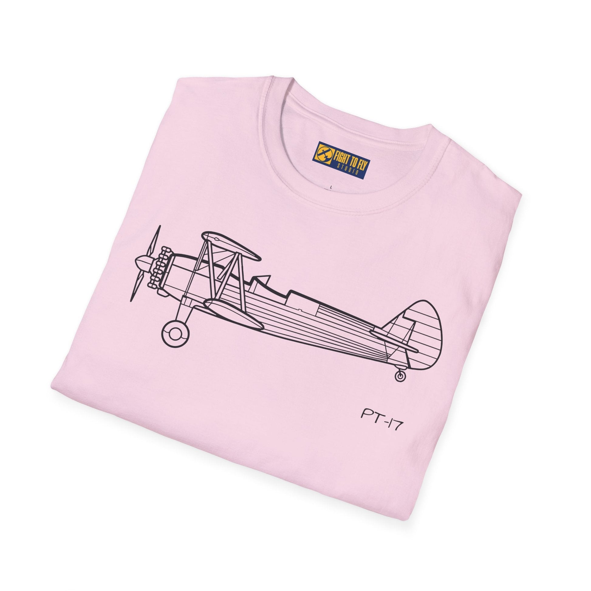 PT-17 Side View T-Shirt – Stearman WWII Trainer Biplane Tee - Pilot gifts - warbird t-shirt