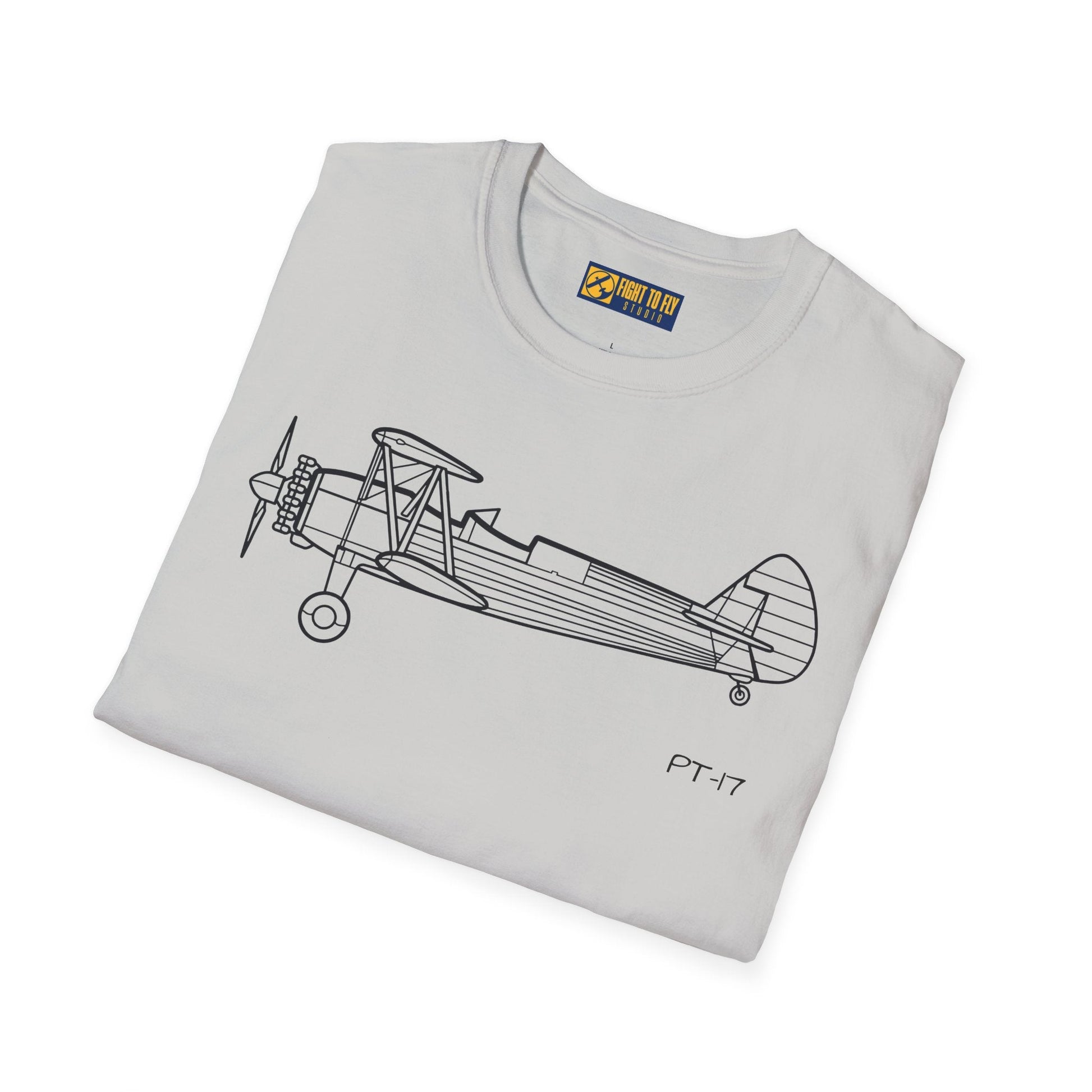 PT-17 Side View T-Shirt – Stearman WWII Trainer Biplane Tee - Pilot gifts - warbird t-shirt