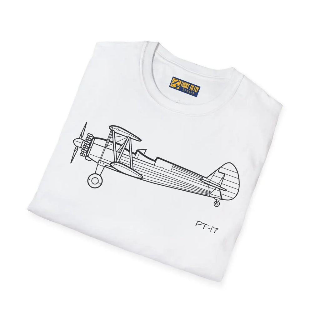 Stearman PT-17 Kaydet Side View T-Shirt - Pilot gifts - WWII warbird t-shirt