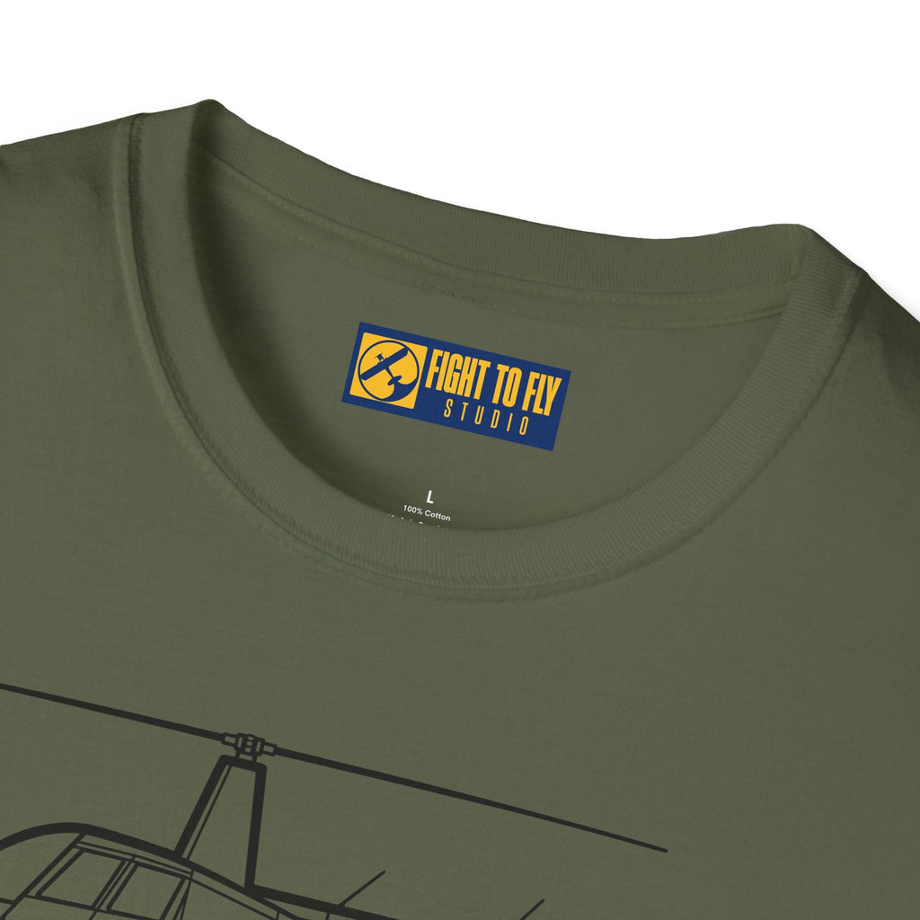 R44 T-Shirt – Light Helicopter Aviation Tee - Pilot gifts - WWII warbird t-shirt