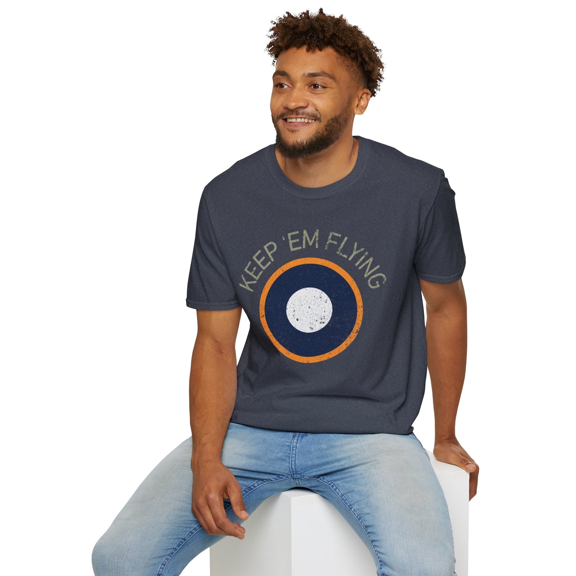 RAF SEAC Roundel “Keep ’Em Flying” WWII Heritage T Shirt – South East Asia Command Insignia Pilot gifts warbird t shirt