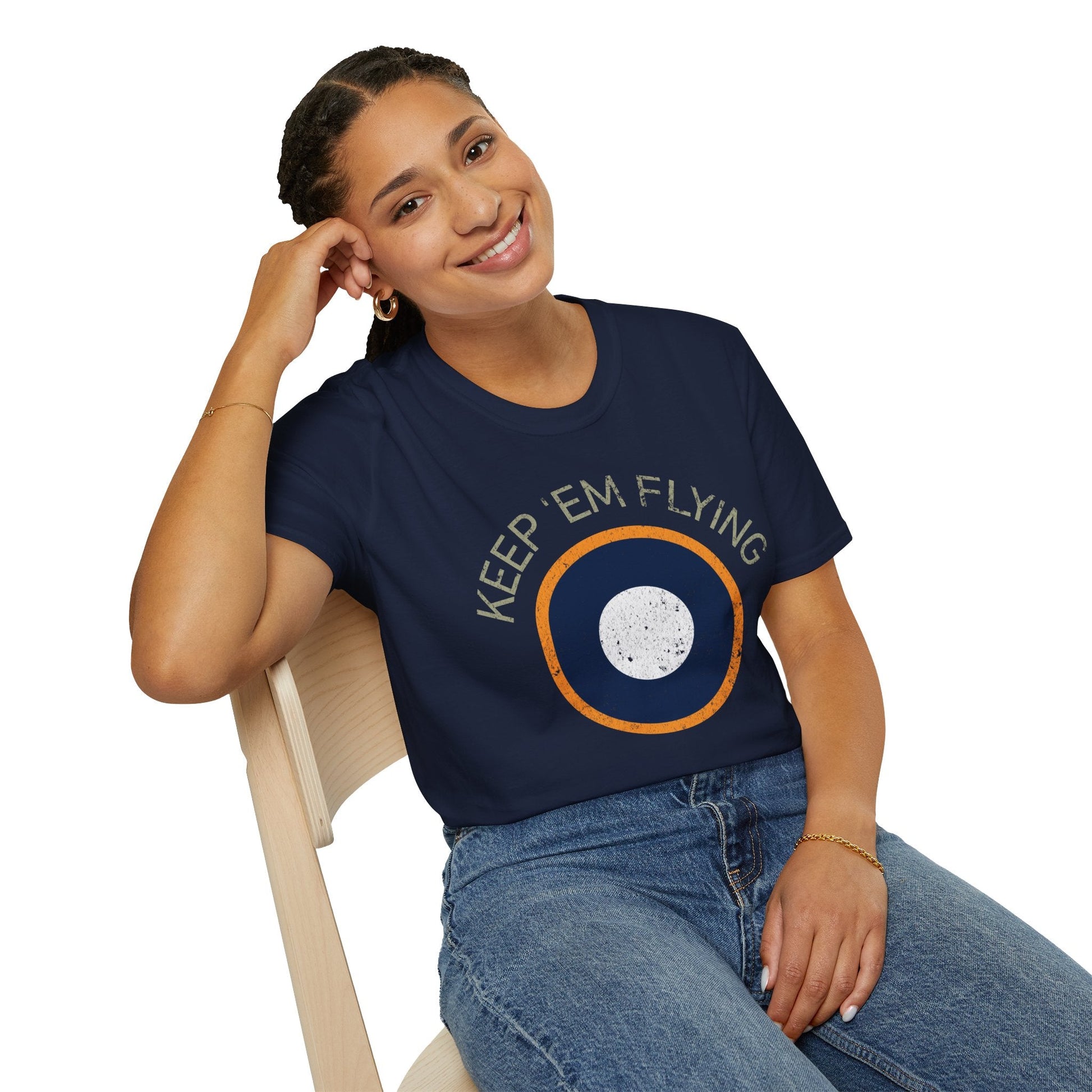 RAF SEAC Roundel “Keep ’Em Flying” WWII Heritage T Shirt – South East Asia Command Insignia Pilot gifts warbird t shirt