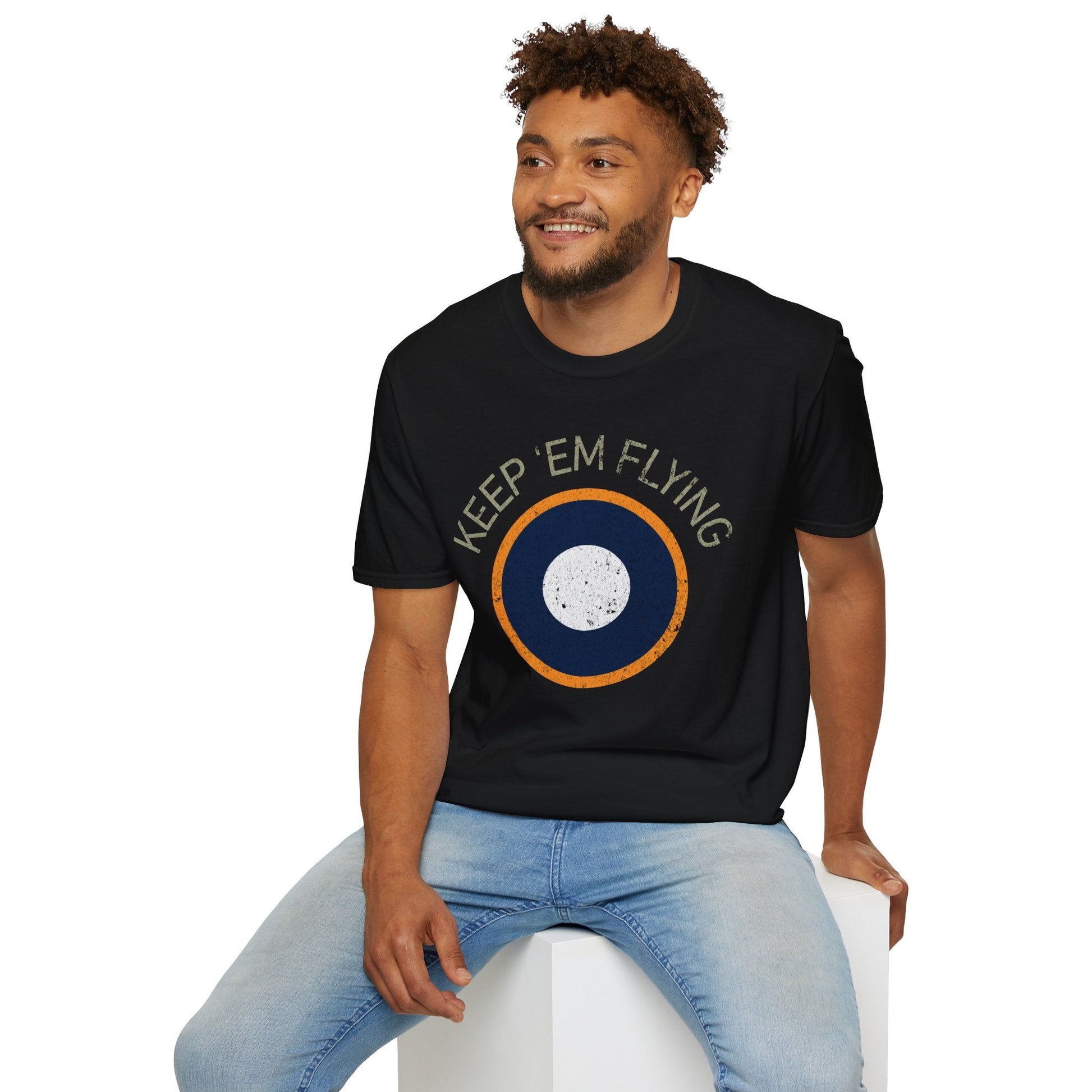 RAF SEAC Roundel “Keep ’Em Flying” WWII Heritage T Shirt – South East Asia Command Insignia Pilot gifts warbird t shirt