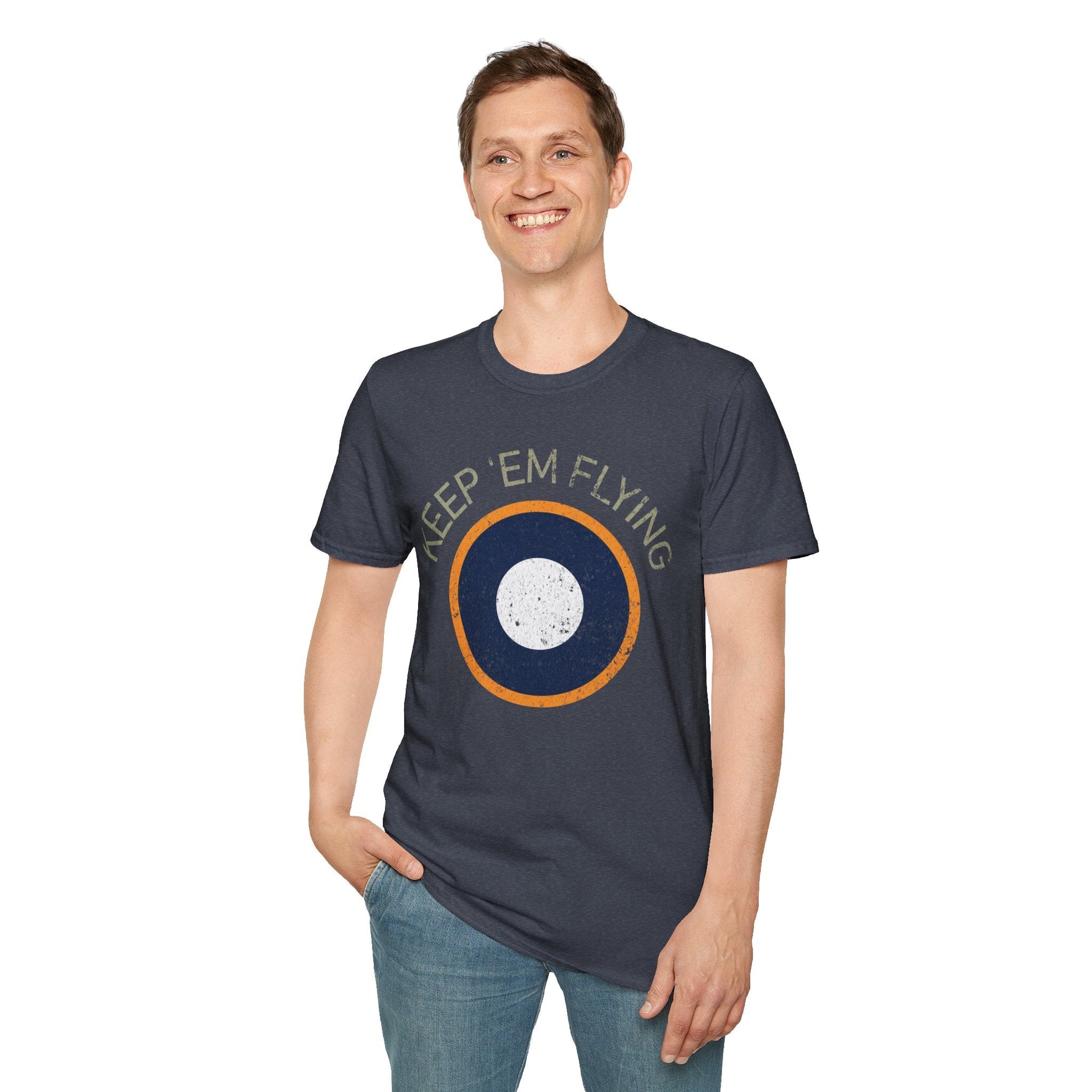 RAF SEAC Roundel “Keep ’Em Flying” WWII Heritage T Shirt – South East Asia Command Insignia Pilot gifts warbird t shirt