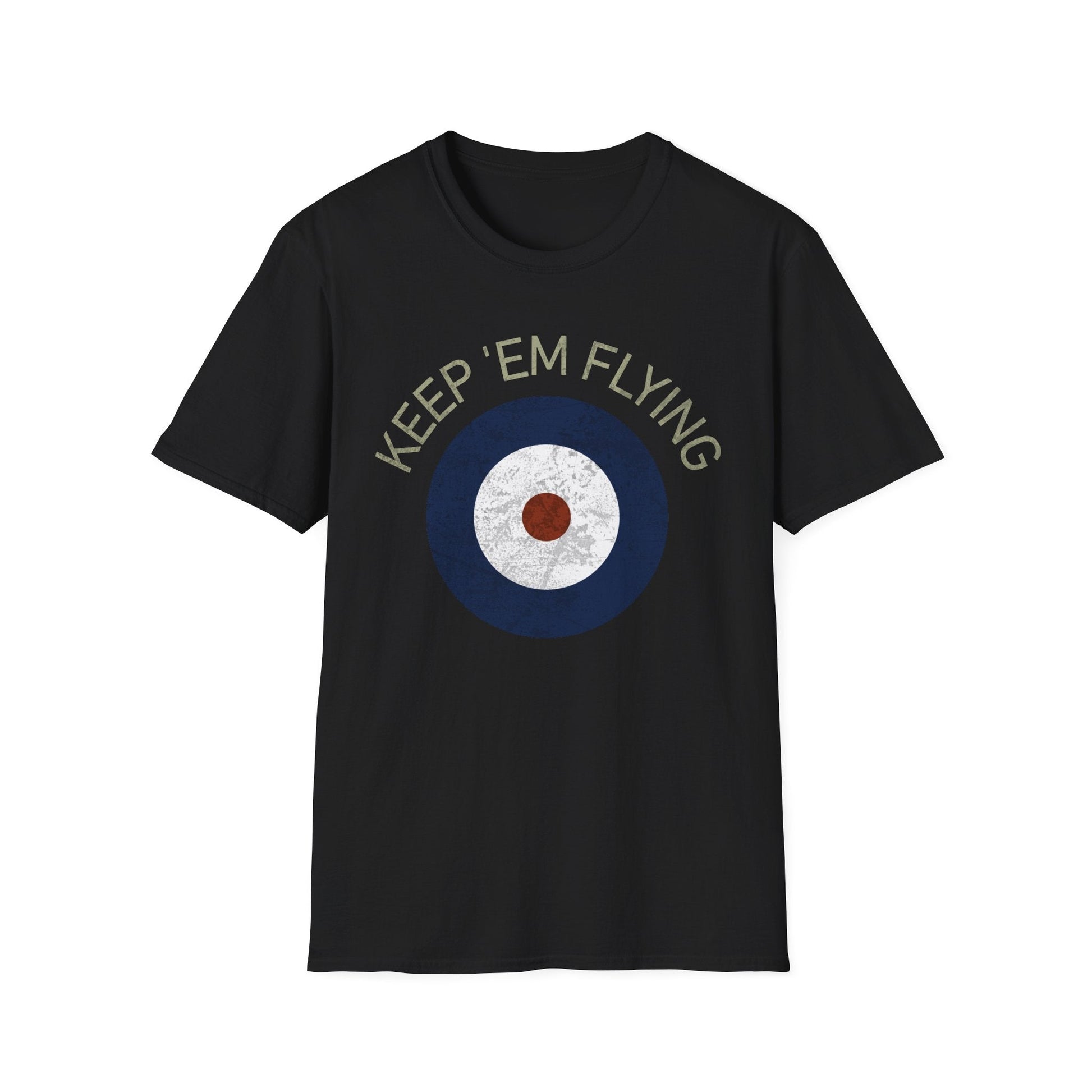 RAF Type A Roundel “Keep ’Em Flying” Heritage T Shirt – Pre WWII Royal Air Force Insignia Pilot gifts warbird t shirt