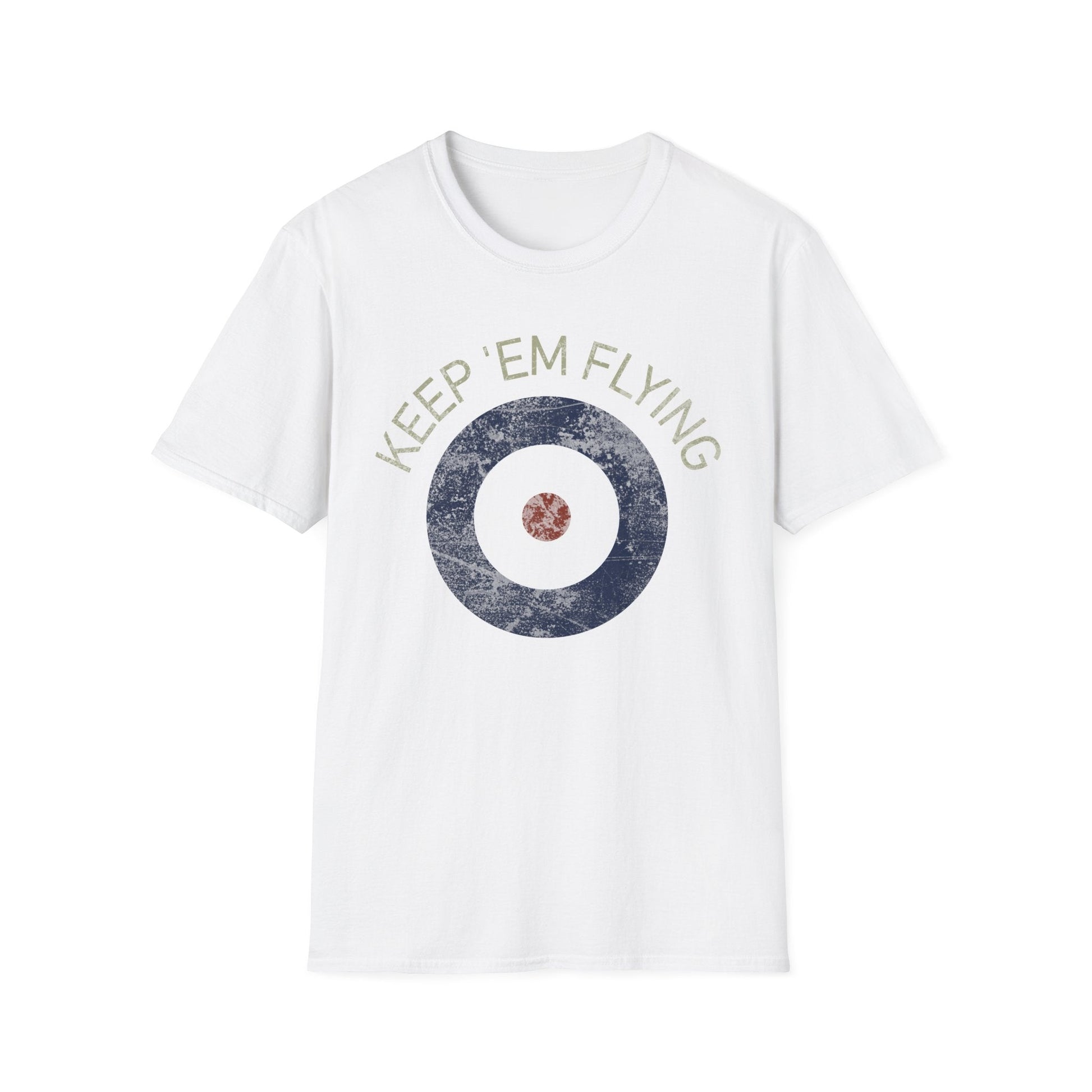 RAF Type A Roundel “Keep ’Em Flying” Heritage T Shirt – Pre WWII Royal Air Force Insignia Pilot gifts warbird t shirt