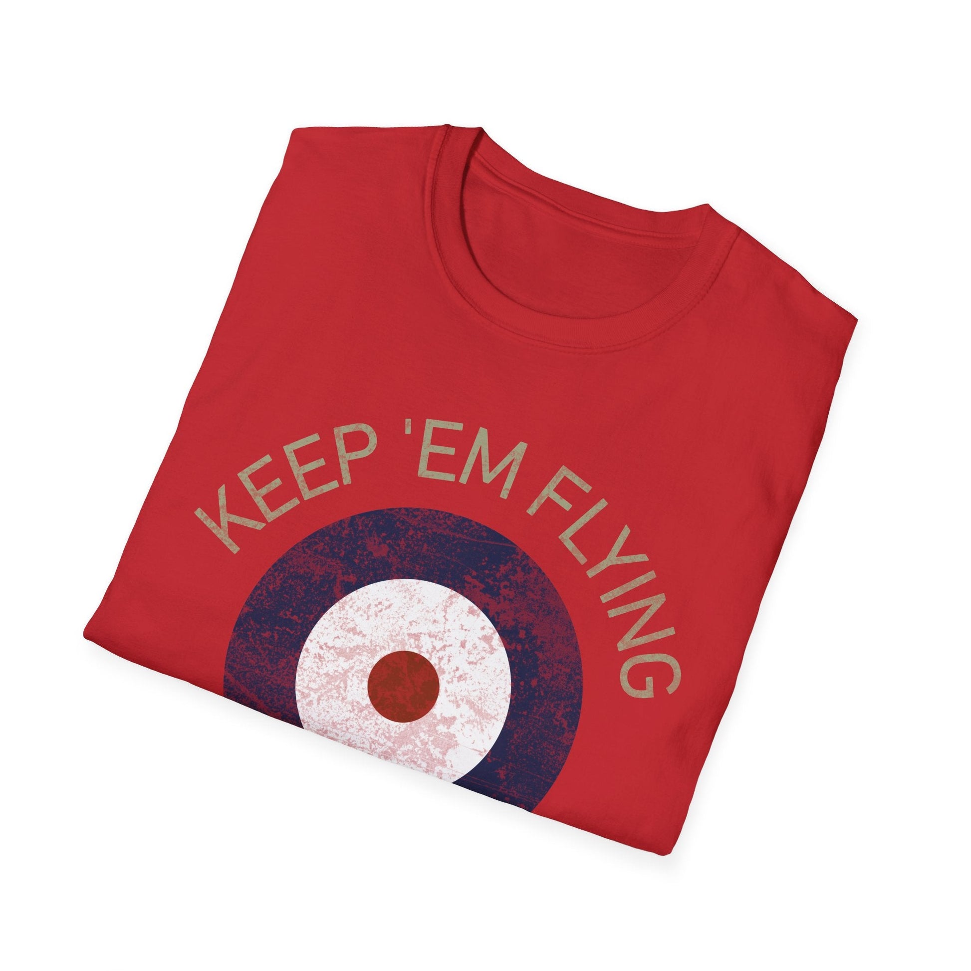 RAF Type A Roundel “Keep ’Em Flying” Heritage T Shirt – Pre WWII Royal Air Force Insignia Pilot gifts warbird t shirt