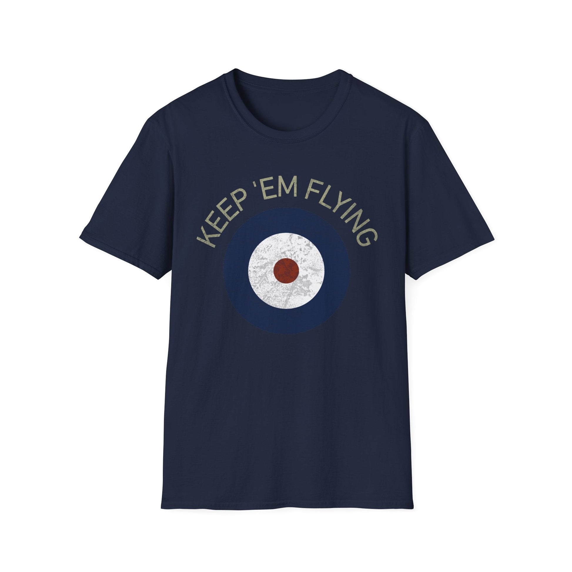 RAF Type A Roundel “Keep ’Em Flying” Heritage T Shirt – Pre WWII Royal Air Force Insignia Pilot gifts warbird t shirt