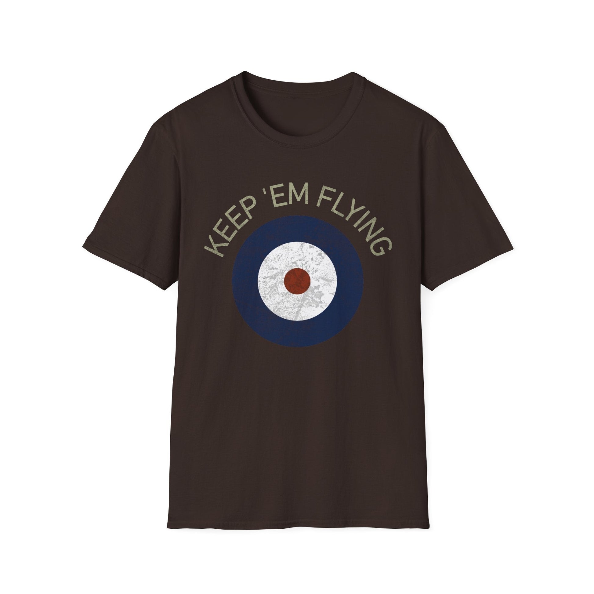 RAF Type A Roundel “Keep ’Em Flying” Heritage T Shirt – Pre WWII Royal Air Force Insignia Pilot gifts warbird t shirt