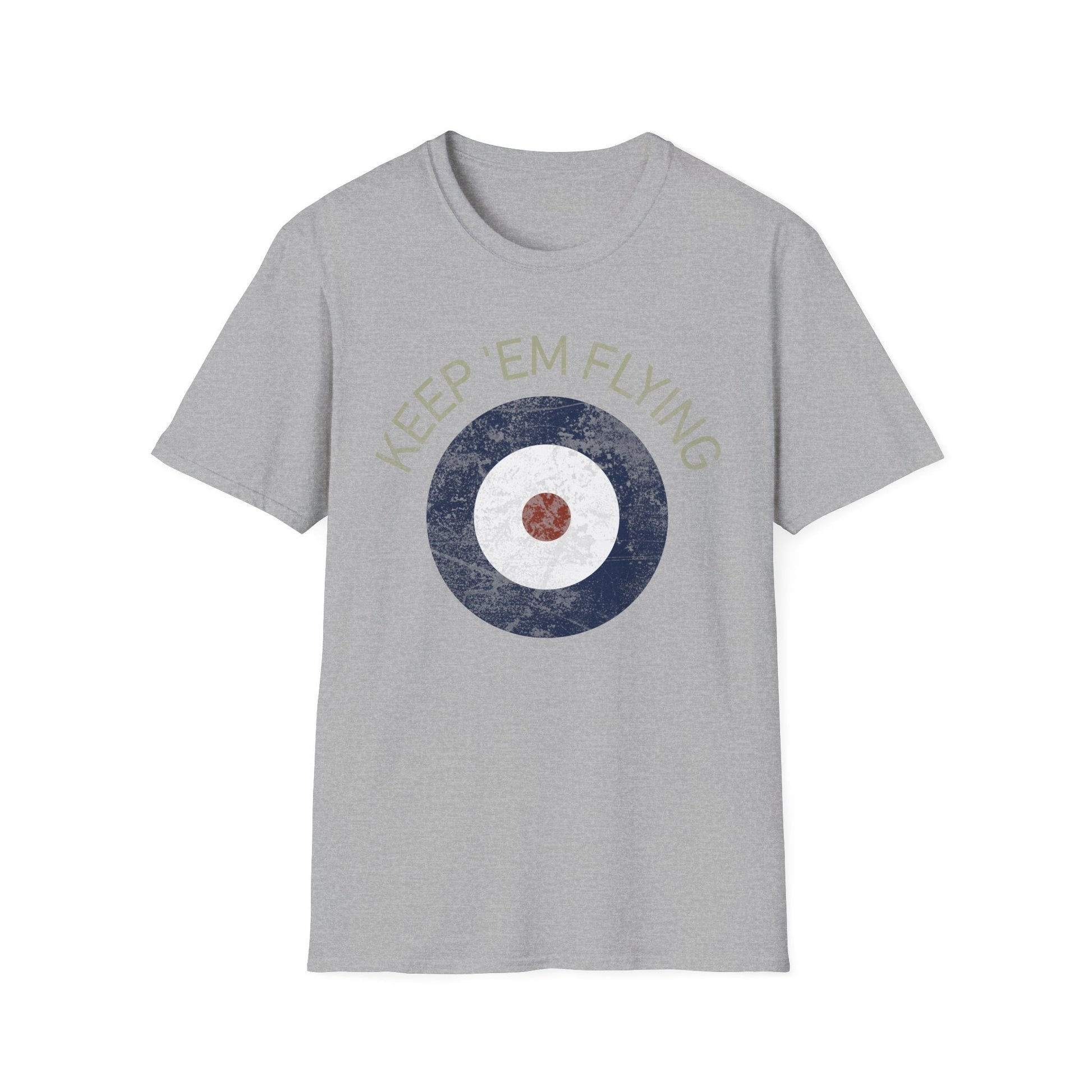 RAF Type A Roundel “Keep ’Em Flying” Heritage T Shirt – Pre WWII Royal Air Force Insignia Pilot gifts warbird t shirt