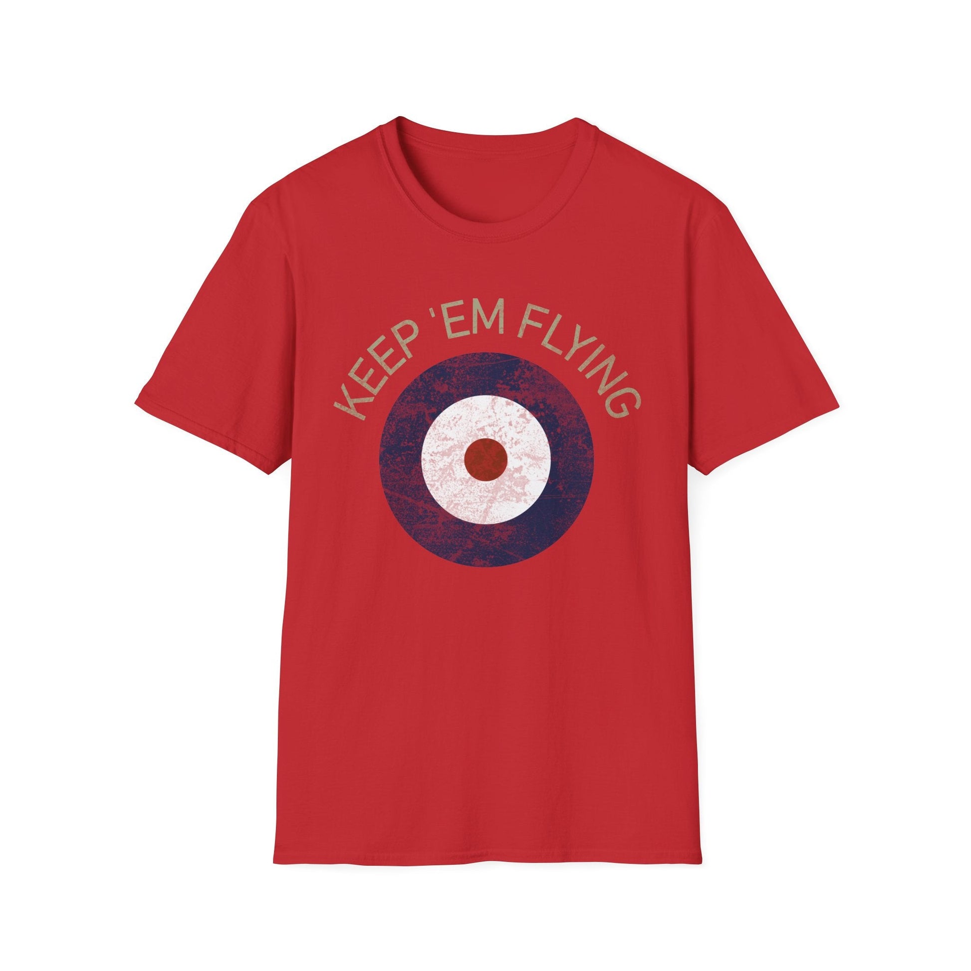 RAF Type A Roundel “Keep ’Em Flying” Heritage T Shirt – Pre WWII Royal Air Force Insignia Pilot gifts warbird t shirt