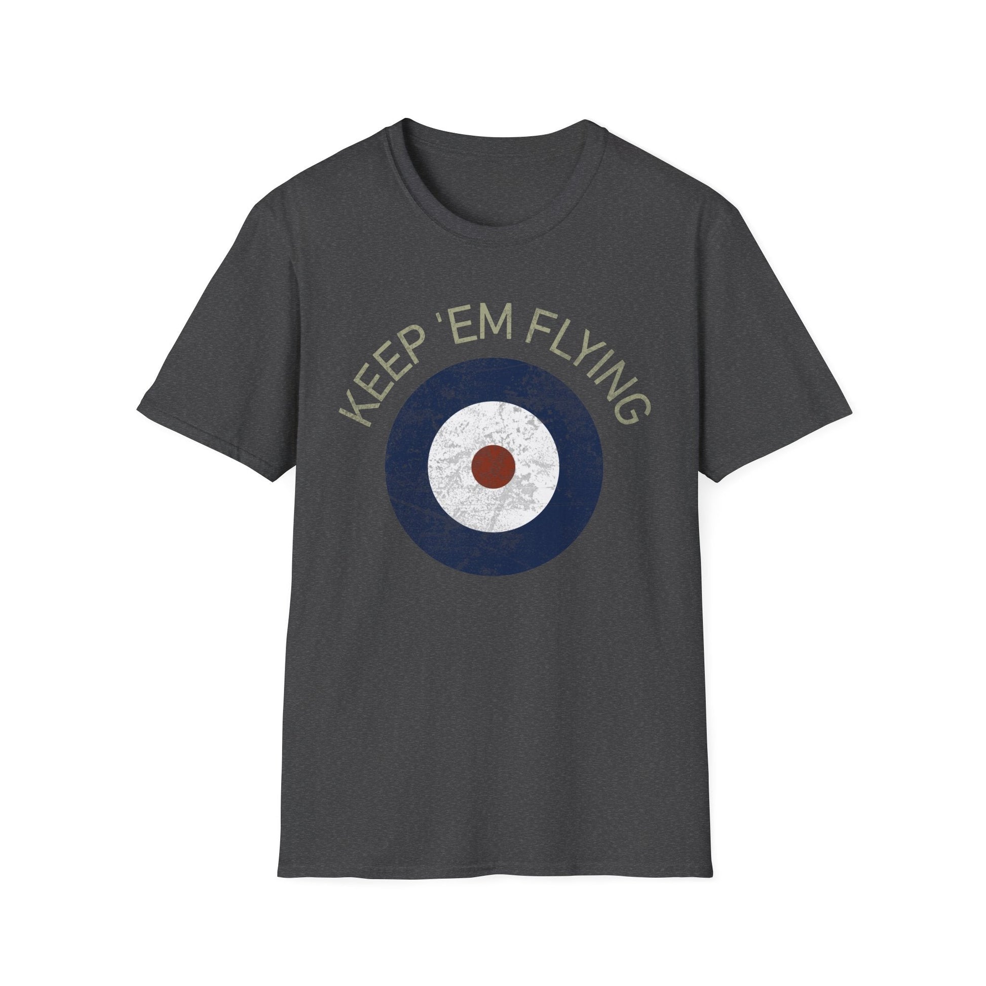 RAF Type A Roundel “Keep ’Em Flying” Heritage T Shirt – Pre WWII Royal Air Force Insignia Pilot gifts warbird t shirt