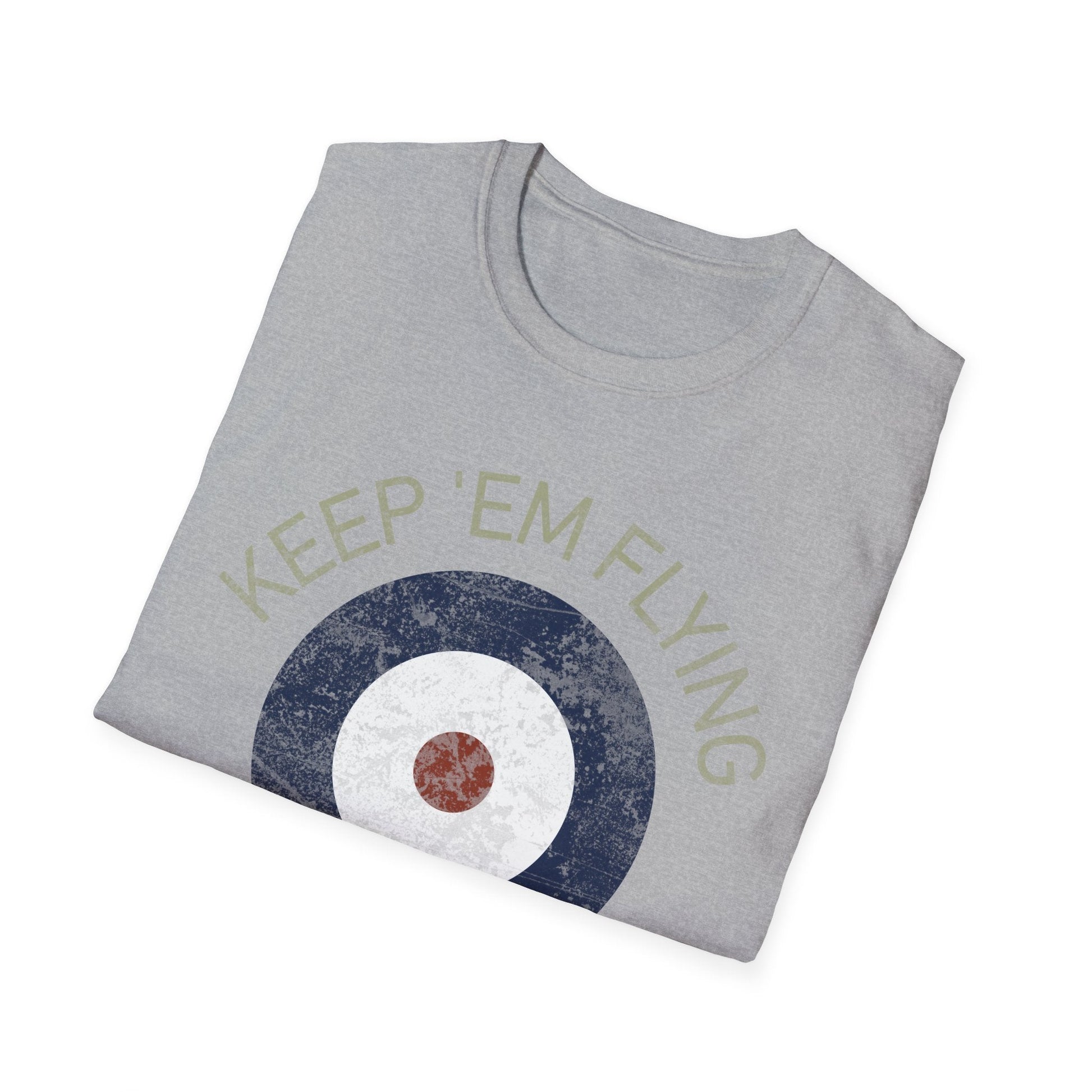 RAF Type A Roundel “Keep ’Em Flying” Heritage T Shirt – Pre WWII Royal Air Force Insignia Pilot gifts warbird t shirt