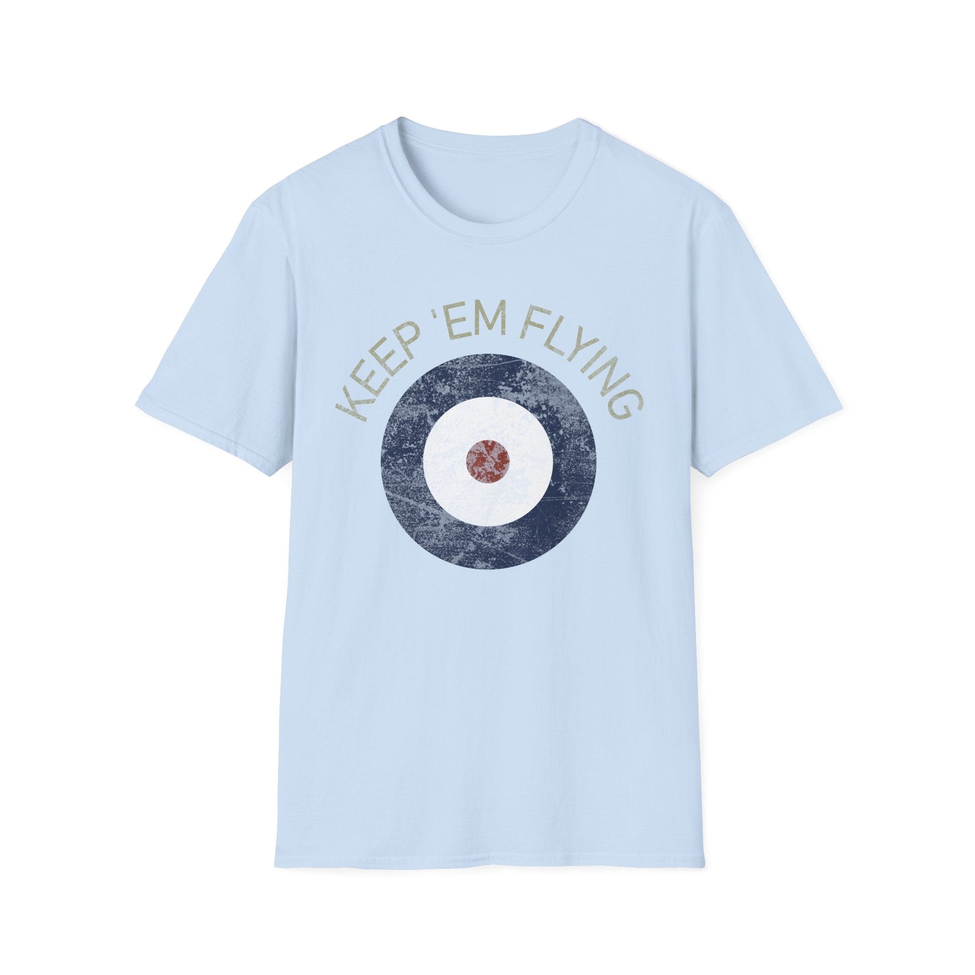 RAF Type A Roundel “Keep ’Em Flying” Heritage T Shirt – Pre WWII Royal Air Force Insignia Pilot gifts warbird t shirt