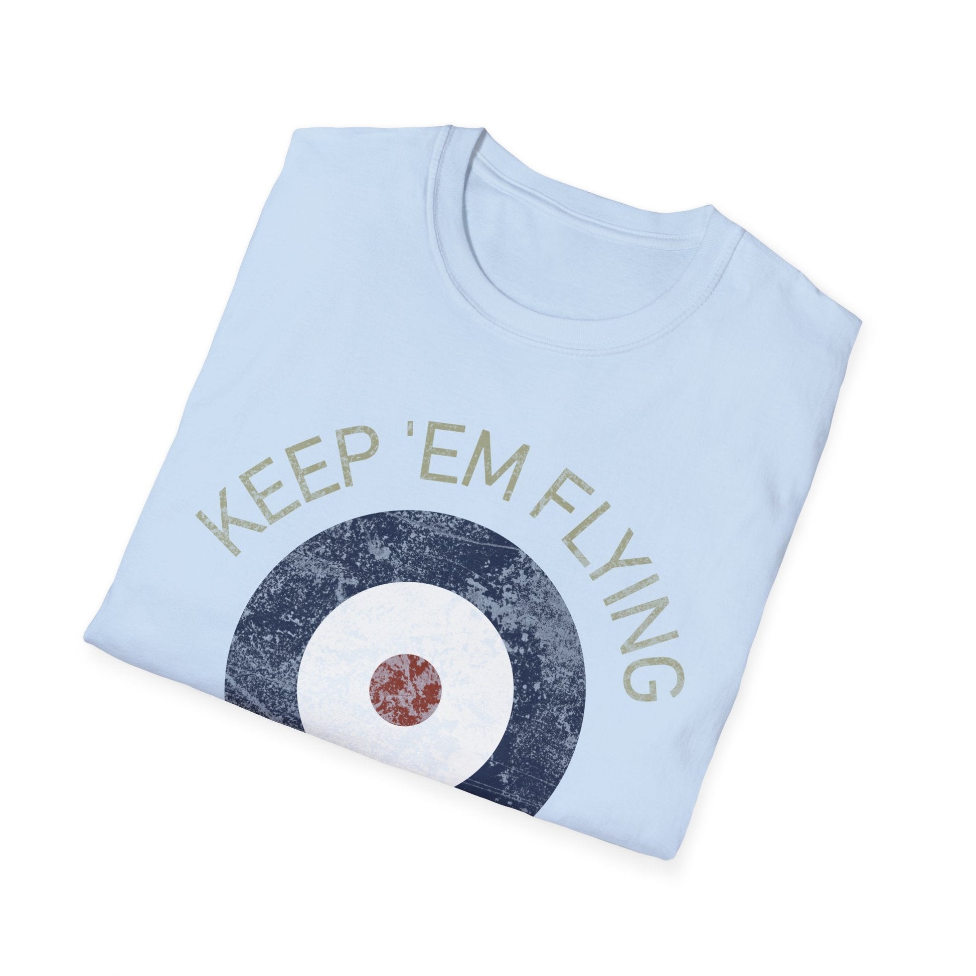RAF Type A Roundel “Keep ’Em Flying” Heritage T Shirt – Pre WWII Royal Air Force Insignia Pilot gifts warbird t shirt