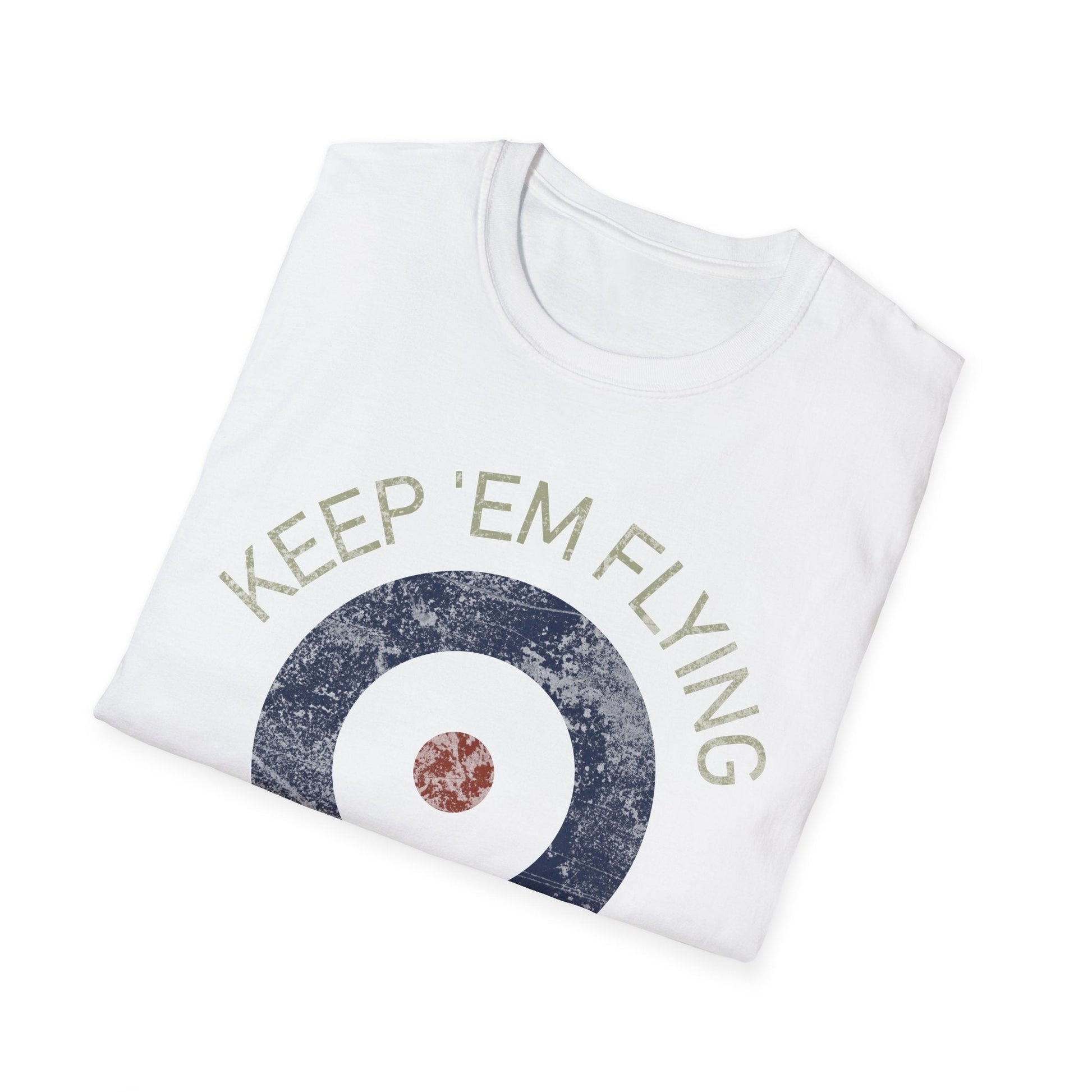 RAF Type A Roundel “Keep ’Em Flying” Heritage T Shirt – Pre WWII Royal Air Force Insignia Pilot gifts warbird t shirt