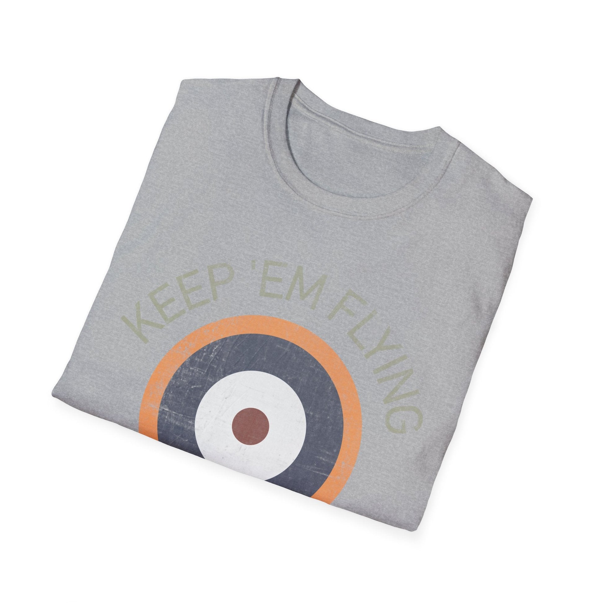 RAF Type A2 Roundel “Keep ’Em Flying” WWII Heritage T Shirt – Royal Air Force Insignia Pilot gifts warbird t shirt