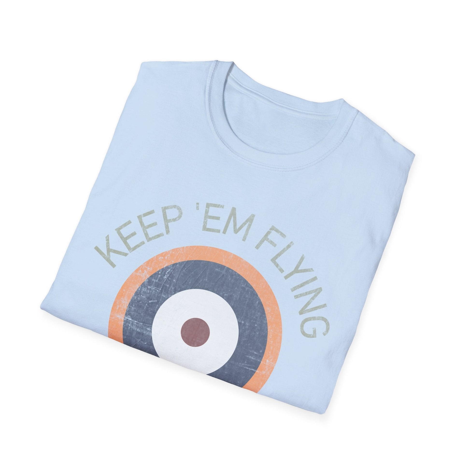 RAF Type A2 Roundel “Keep ’Em Flying” WWII Heritage T Shirt – Royal Air Force Insignia Pilot gifts warbird t shirt