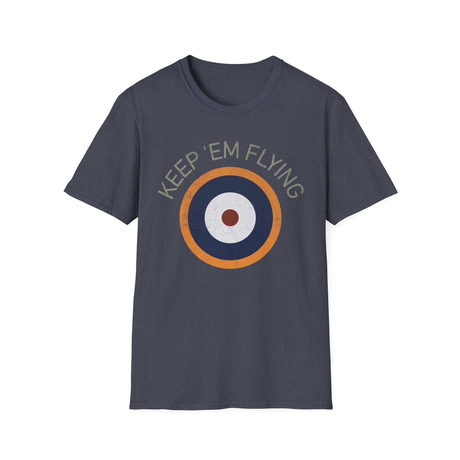 RAF Type A2 Roundel “Keep ’Em Flying” WWII Heritage T Shirt – Royal Air Force Insignia Pilot gifts warbird t shirt