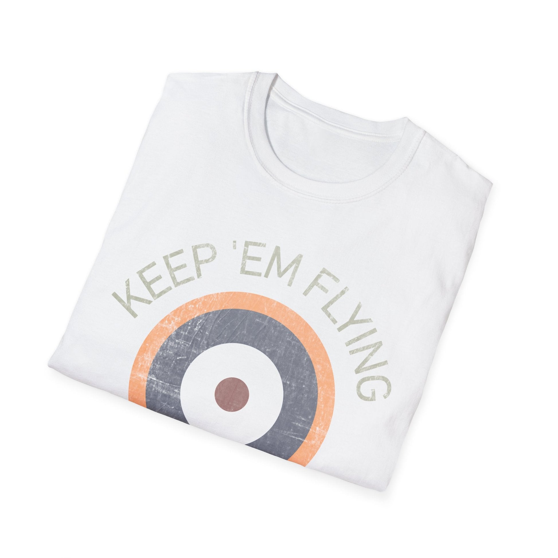 RAF Type A2 Roundel “Keep ’Em Flying” WWII Heritage T Shirt – Royal Air Force Insignia Pilot gifts warbird t shirt
