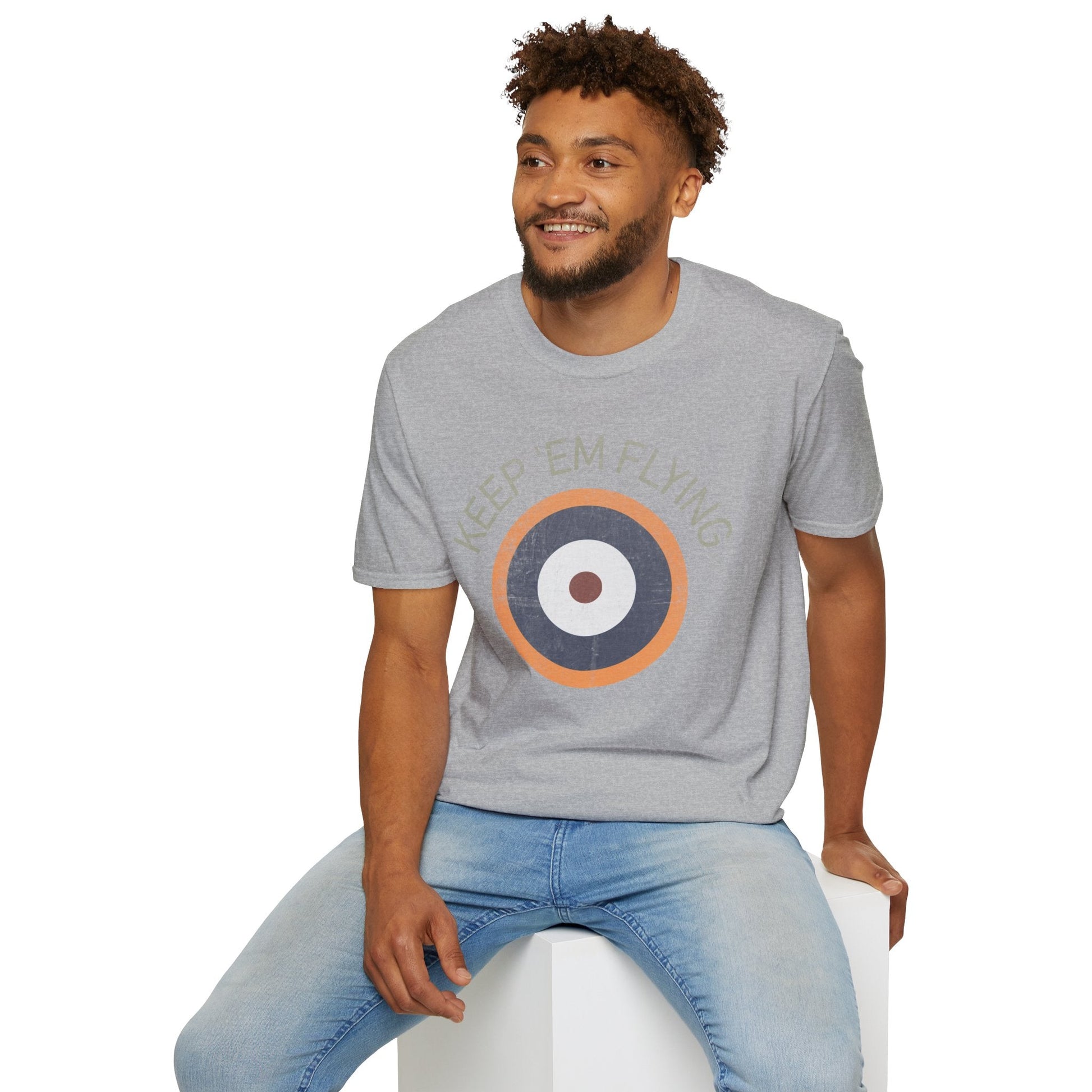 RAF Type A2 Roundel “Keep ’Em Flying” WWII Heritage T Shirt – Royal Air Force Insignia Pilot gifts warbird t shirt