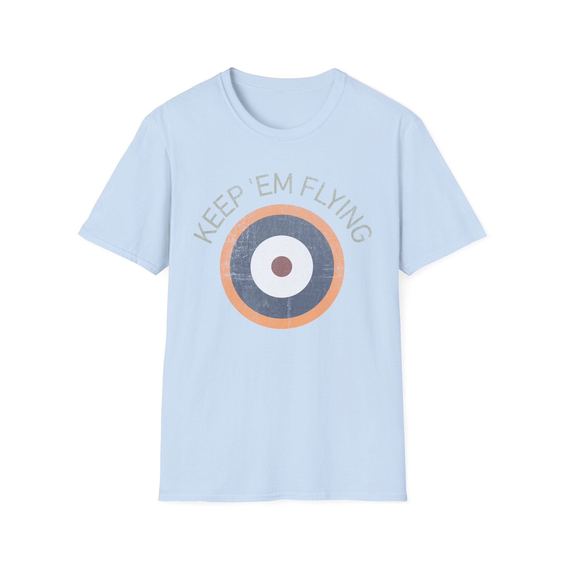 RAF Type A2 Roundel “Keep ’Em Flying” WWII Heritage T Shirt – Royal Air Force Insignia Pilot gifts warbird t shirt