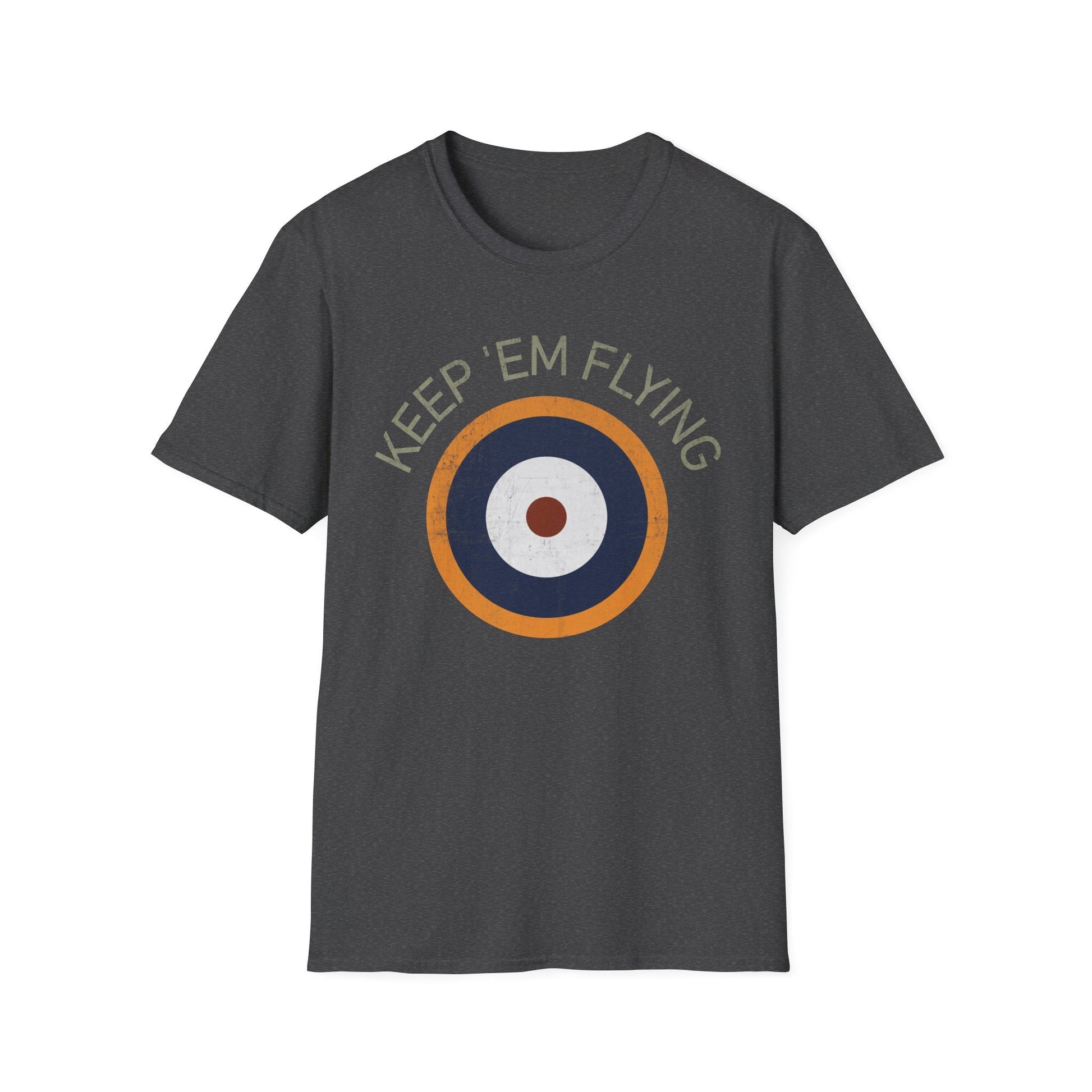 RAF Type A2 Roundel “Keep ’Em Flying” WWII Heritage T Shirt – Royal Air Force Insignia Pilot gifts warbird t shirt