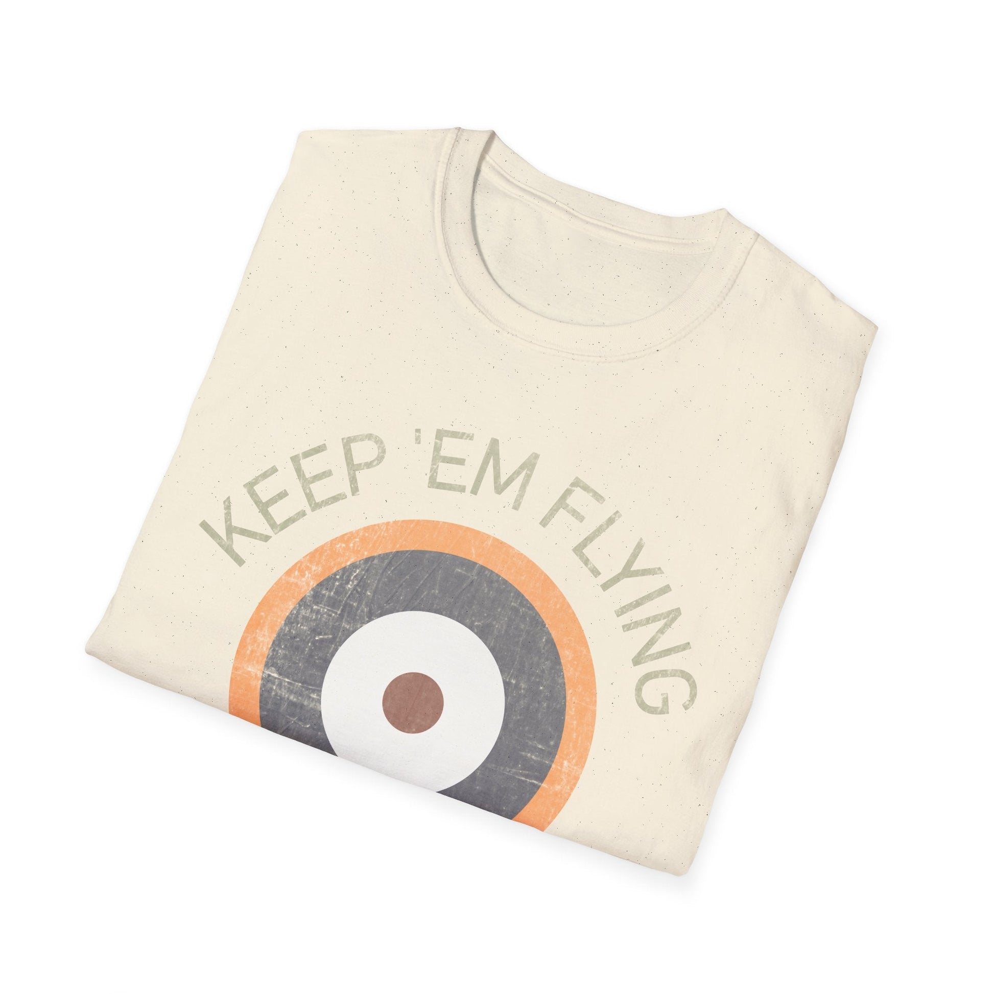 RAF Type A2 Roundel “Keep ’Em Flying” WWII Heritage T Shirt – Royal Air Force Insignia Pilot gifts warbird t shirt