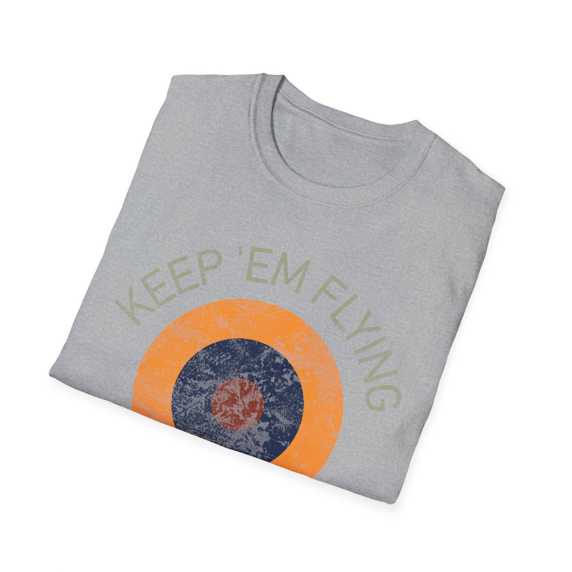 RAF Type B1 Roundel “Keep ’Em Flying” WWII Heritage T Shirt – Royal Air Force Insignia Pilot gifts warbird t shirt