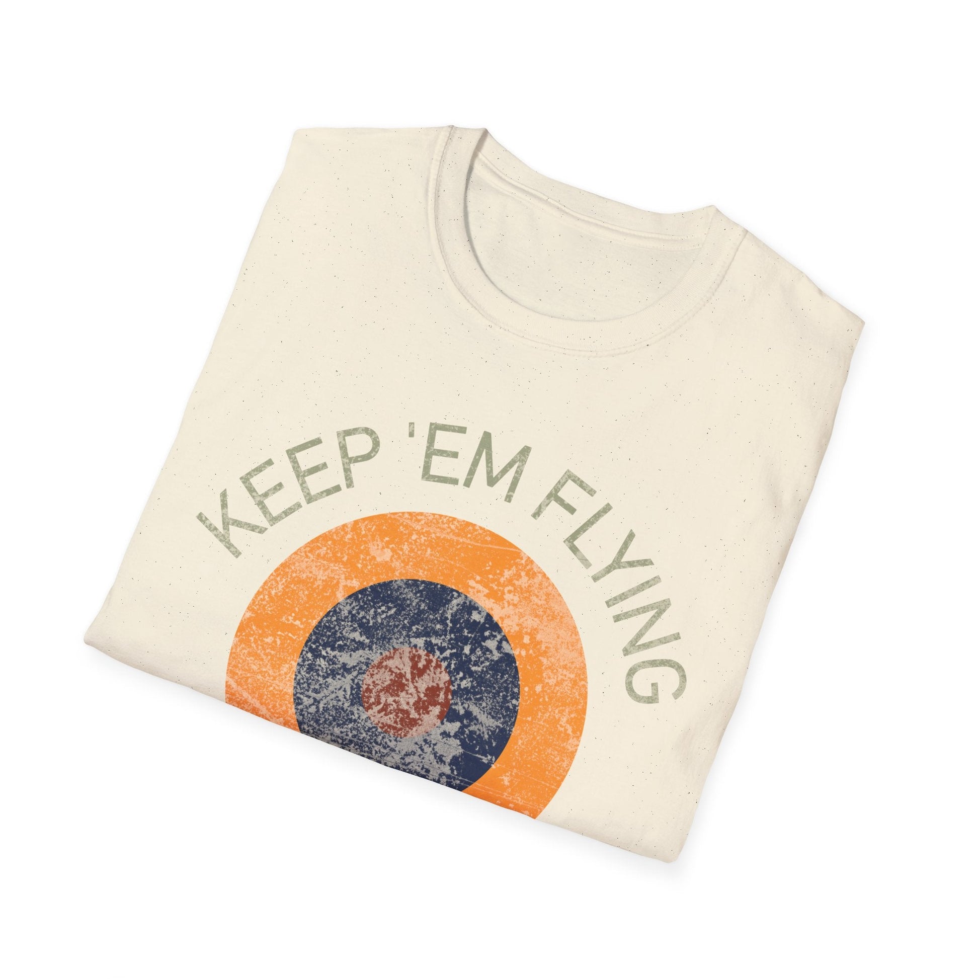 RAF Type B1 Roundel “Keep ’Em Flying” WWII Heritage T Shirt – Royal Air Force Insignia Pilot gifts warbird t shirt