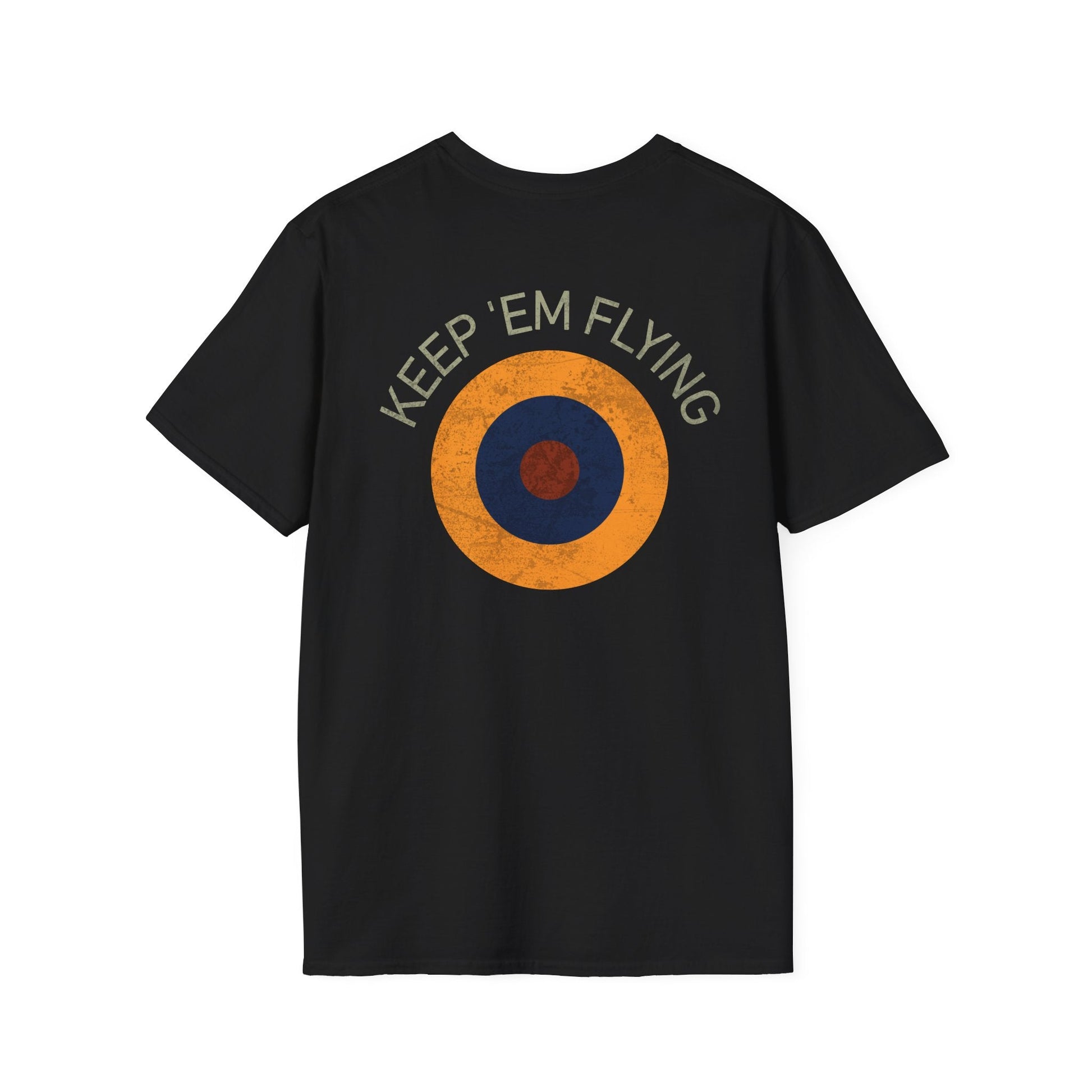 RAF Type B1 Roundel “Keep ’Em Flying” WWII Heritage T Shirt – Royal Air Force Insignia Pilot gifts warbird t shirt