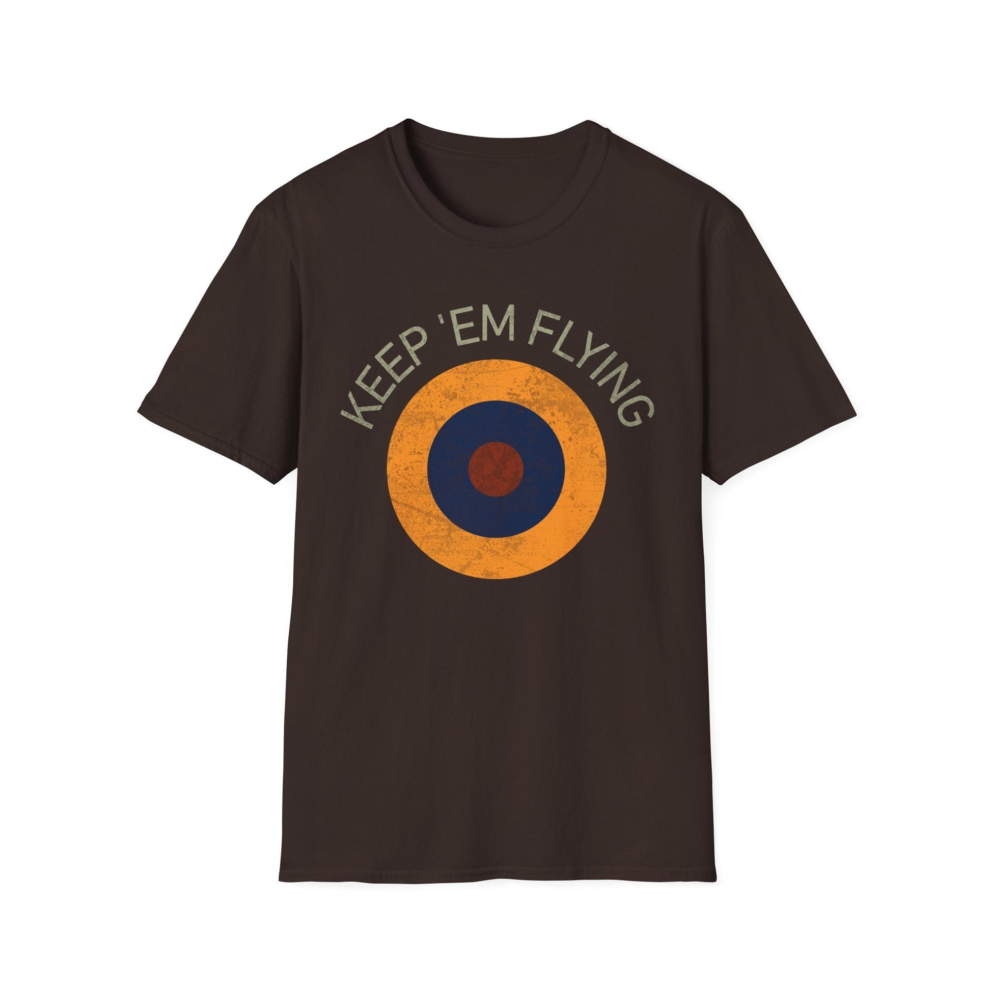 RAF Type B1 Roundel “Keep ’Em Flying” WWII Heritage T Shirt – Royal Air Force Insignia Pilot gifts warbird t shirt