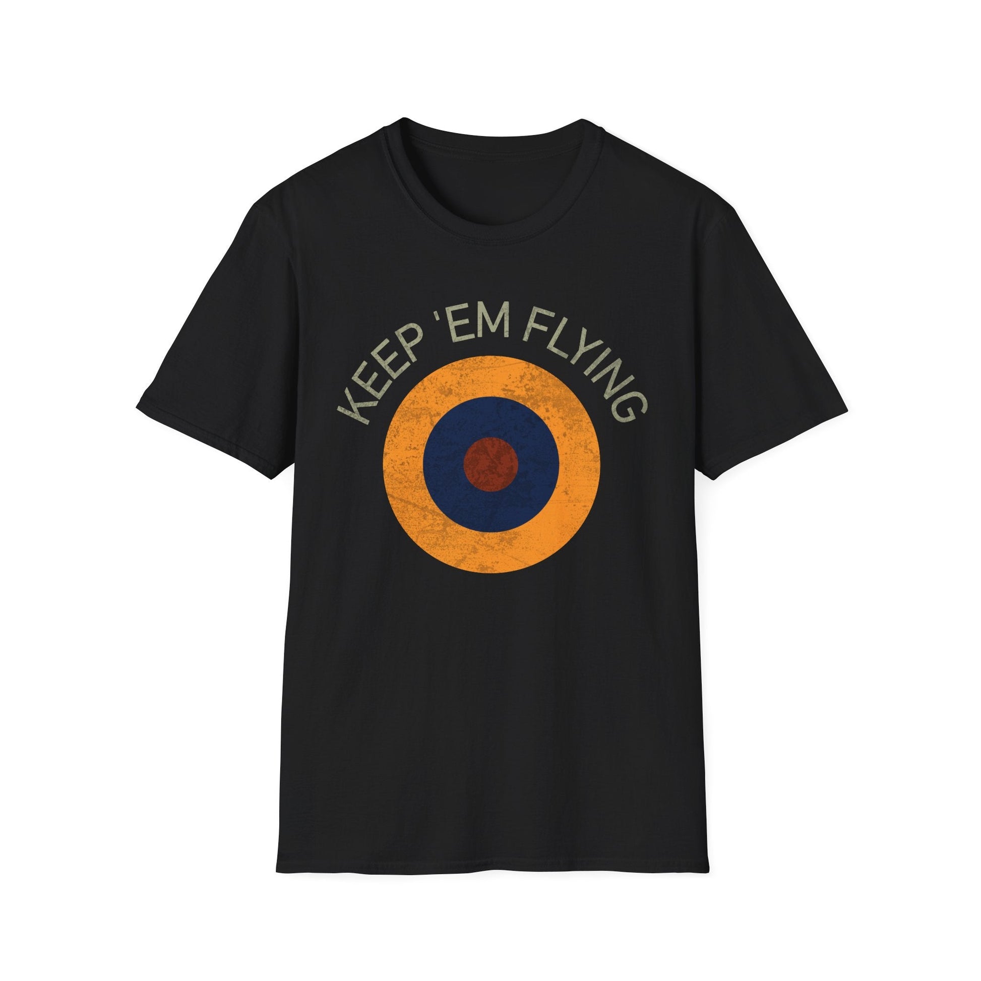 RAF Type B1 Roundel “Keep ’Em Flying” WWII Heritage T Shirt – Royal Air Force Insignia Pilot gifts warbird t shirt