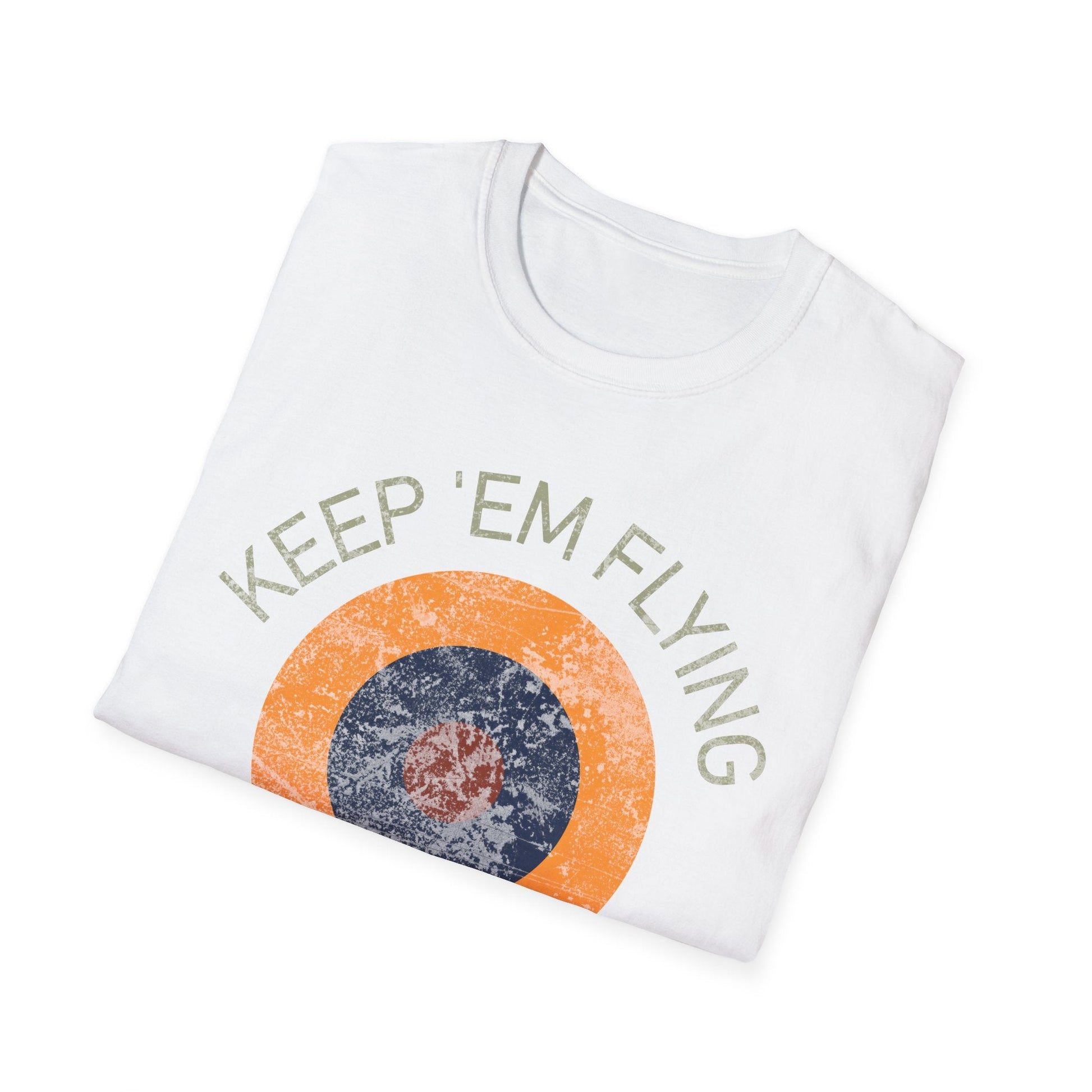 RAF Type B1 Roundel “Keep ’Em Flying” WWII Heritage T Shirt – Royal Air Force Insignia Pilot gifts warbird t shirt