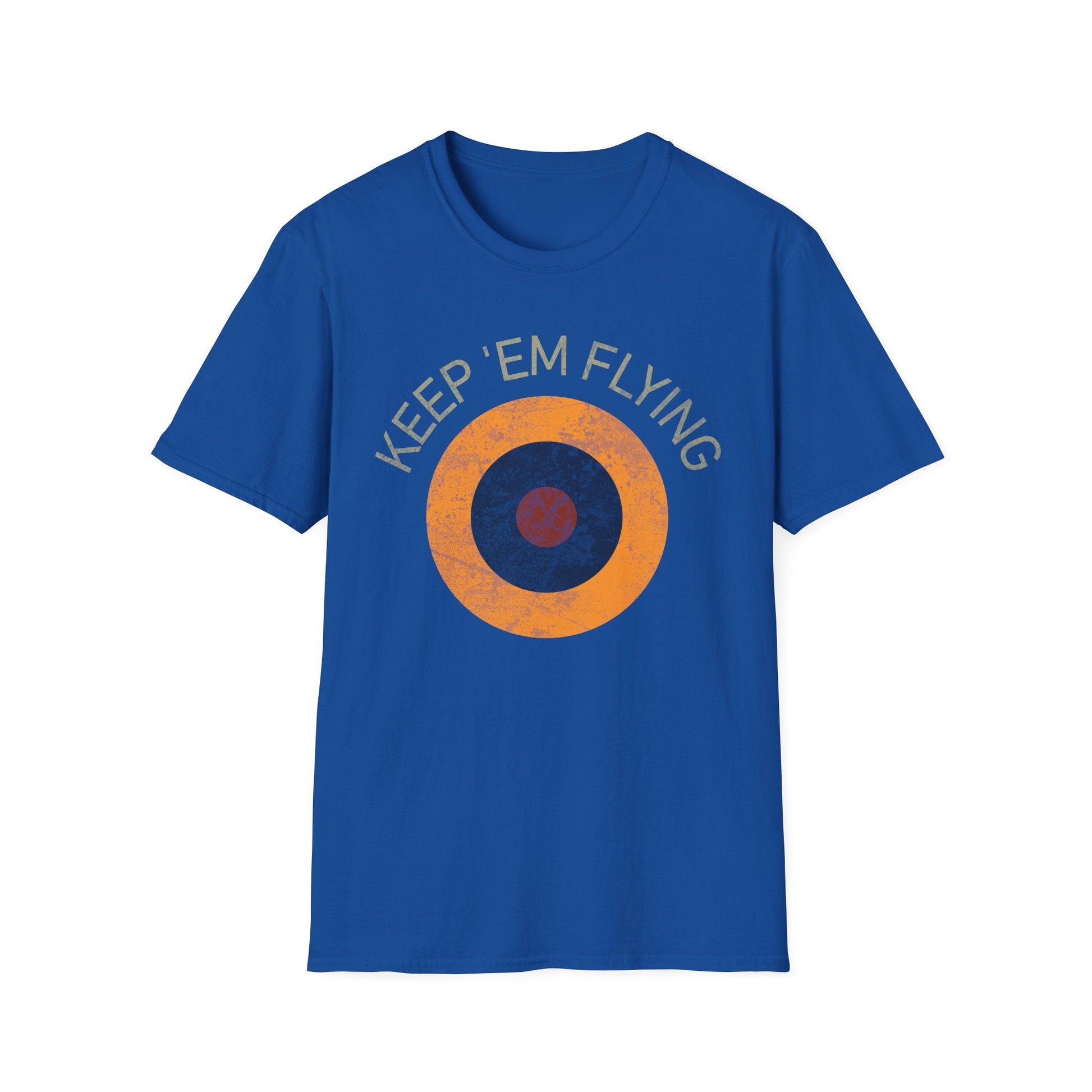 RAF Type B1 Roundel “Keep ’Em Flying” WWII Heritage T Shirt – Royal Air Force Insignia Pilot gifts warbird t shirt