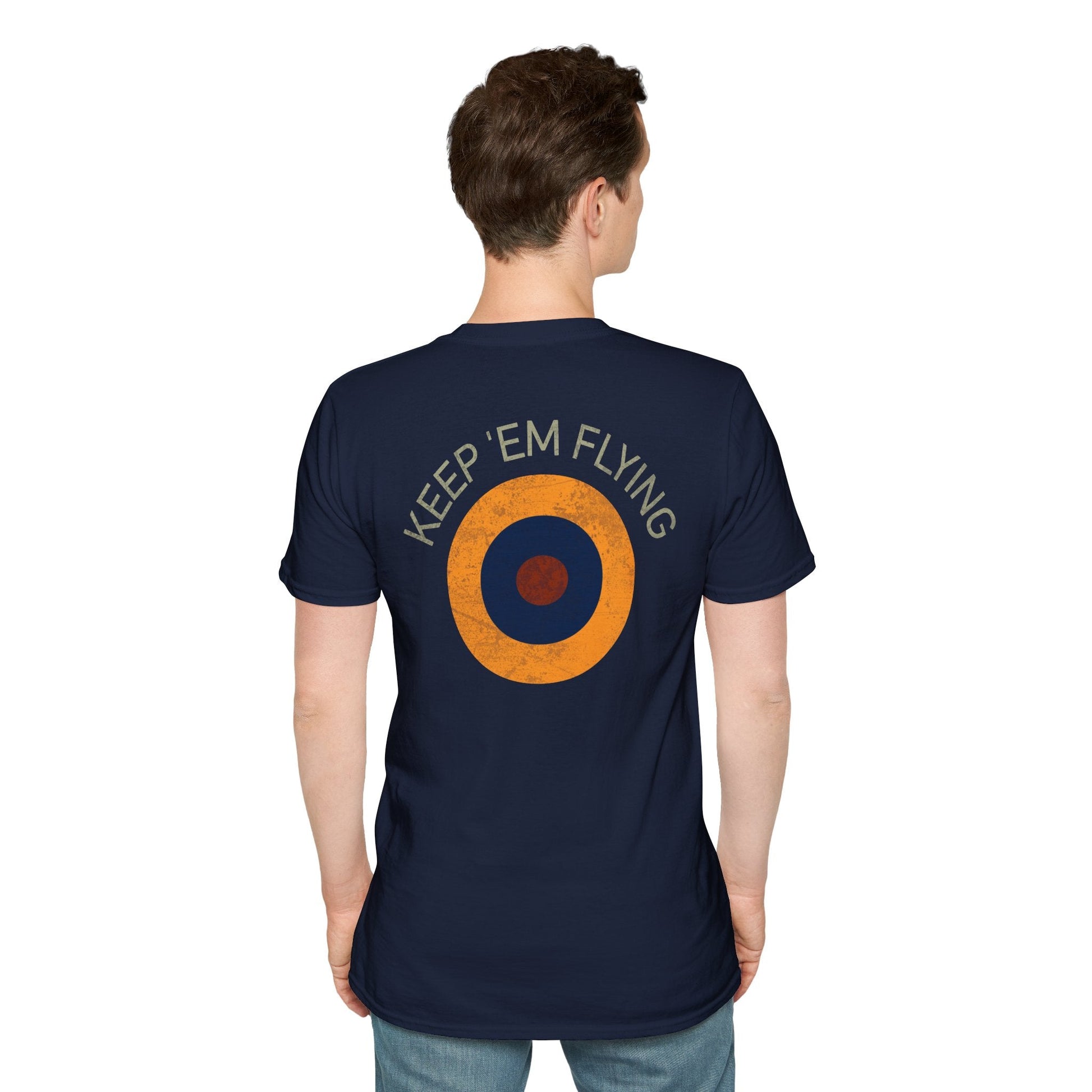 RAF Type B1 Roundel “Keep ’Em Flying” WWII Heritage T Shirt – Royal Air Force Insignia Pilot gifts warbird t shirt