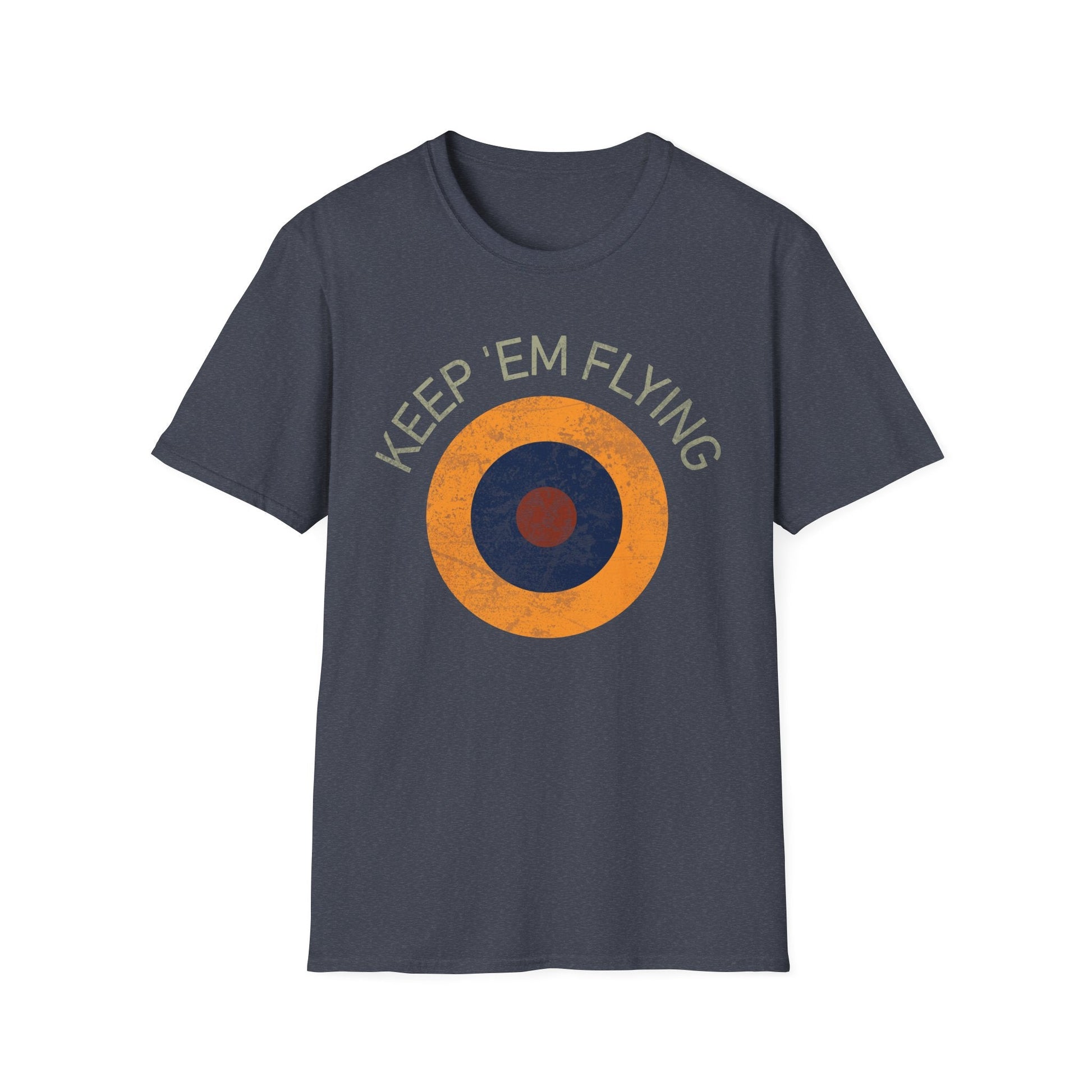 RAF Type B1 Roundel “Keep ’Em Flying” WWII Heritage T Shirt – Royal Air Force Insignia Pilot gifts warbird t shirt