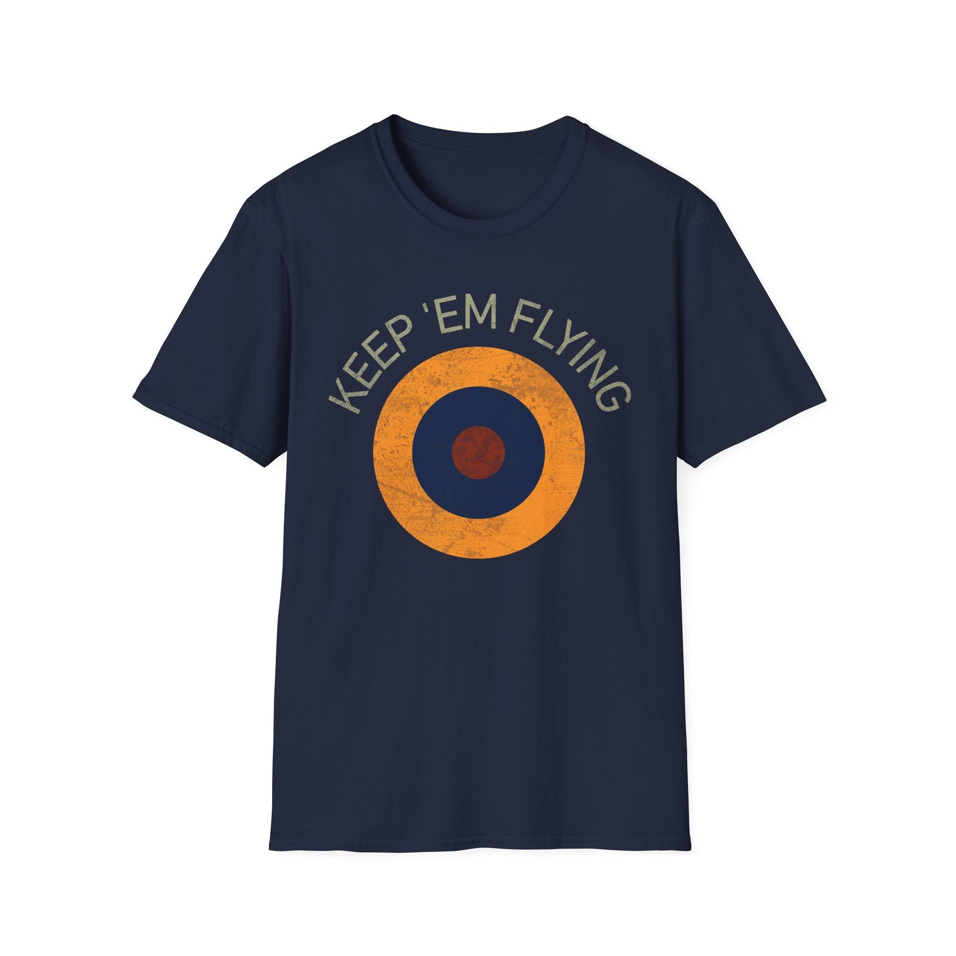 RAF Type B1 Roundel “Keep ’Em Flying” WWII Heritage T Shirt – Royal Air Force Insignia Pilot gifts warbird t shirt