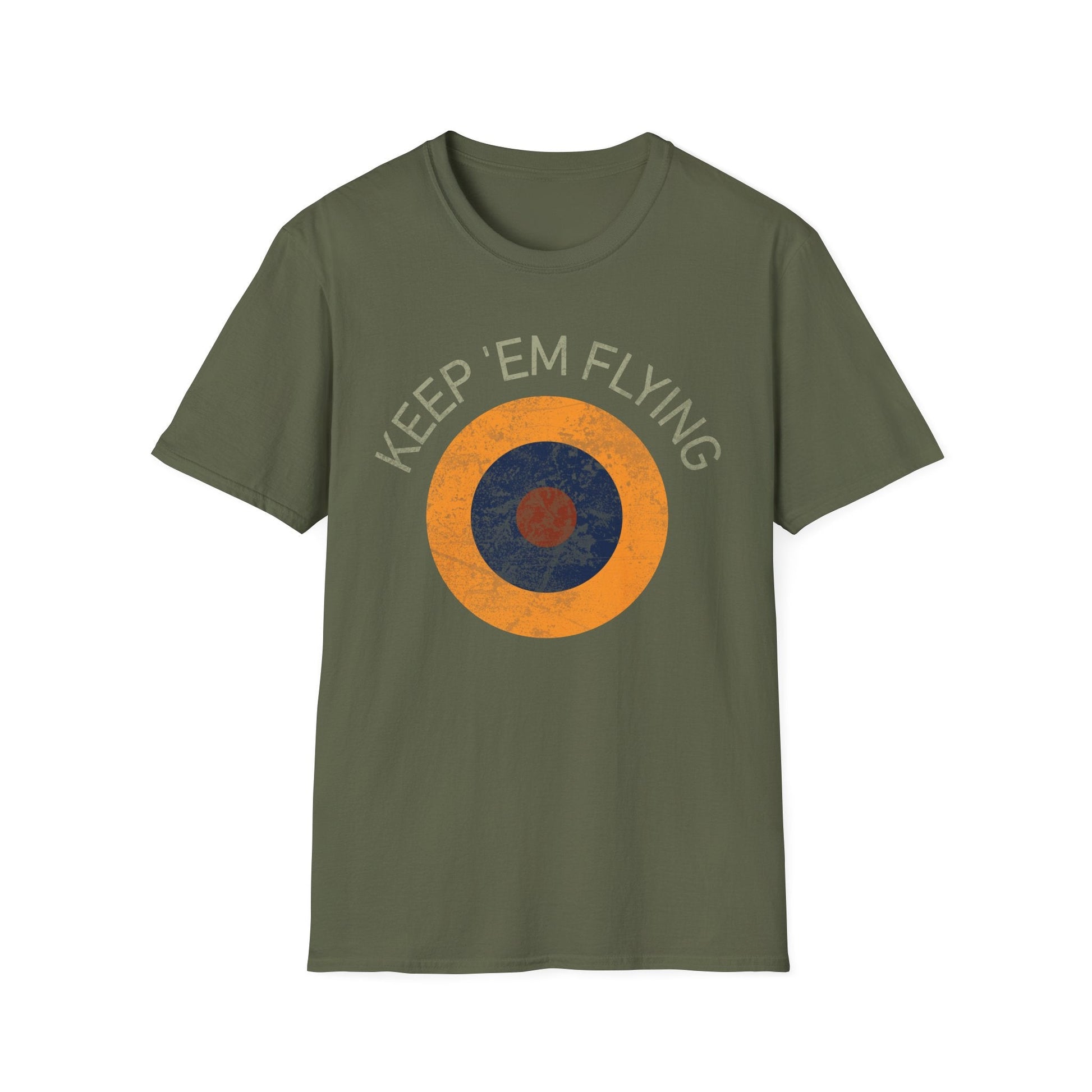 RAF Type B1 Roundel “Keep ’Em Flying” WWII Heritage T Shirt – Royal Air Force Insignia Pilot gifts warbird t shirt