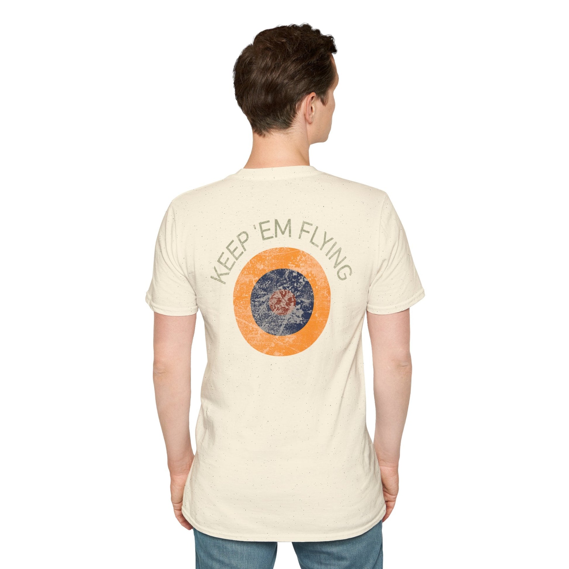RAF Type B1 Roundel “Keep ’Em Flying” WWII Heritage T Shirt – Royal Air Force Insignia Pilot gifts warbird t shirt