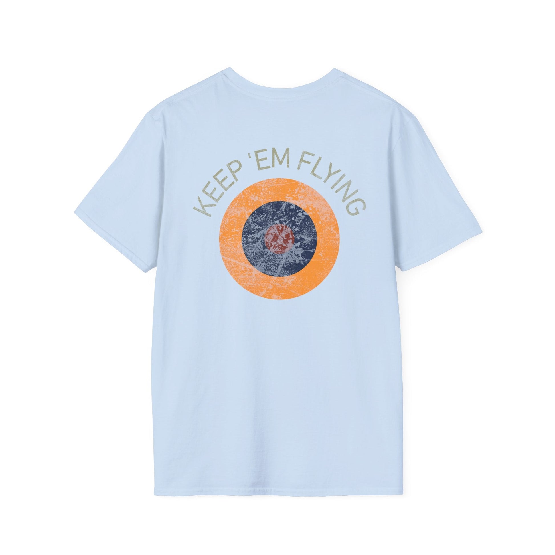 RAF Type B1 Roundel “Keep ’Em Flying” WWII Heritage T Shirt – Royal Air Force Insignia Pilot gifts warbird t shirt