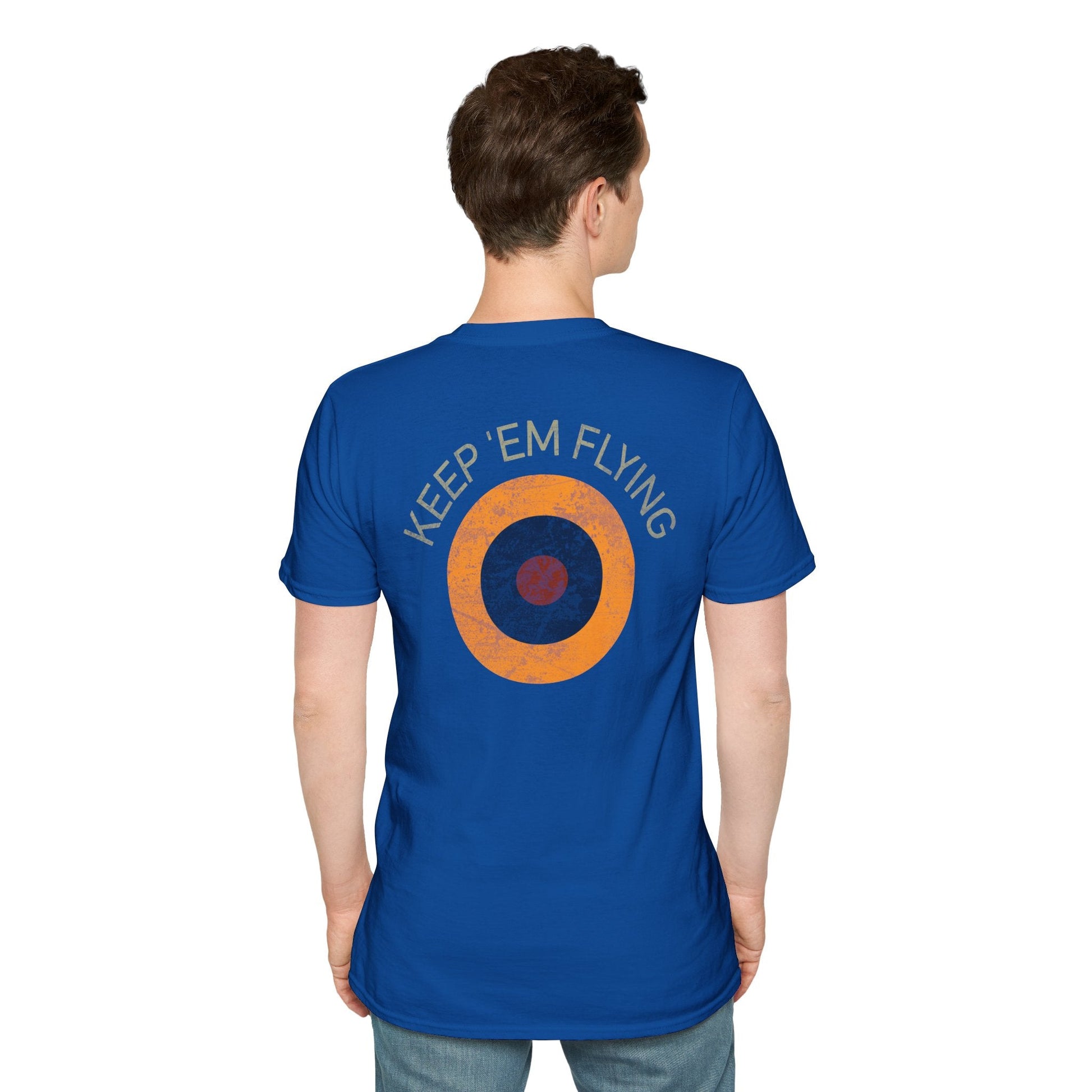 RAF Type B1 Roundel “Keep ’Em Flying” WWII Heritage T Shirt – Royal Air Force Insignia Pilot gifts warbird t shirt