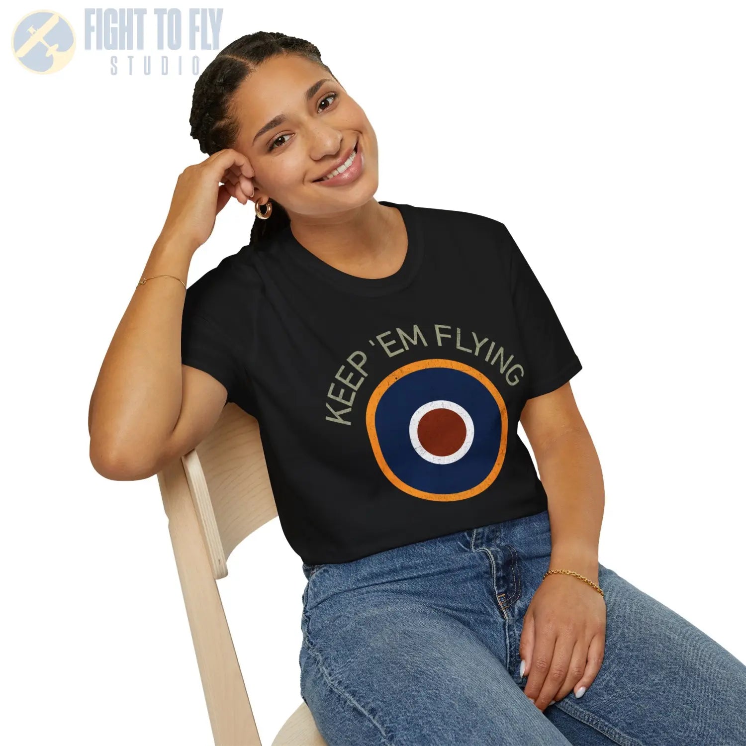 RAF Type C1 Roundel “Keep ’Em Flying” T Shirt Pilot gifts WWII warbird t shirt