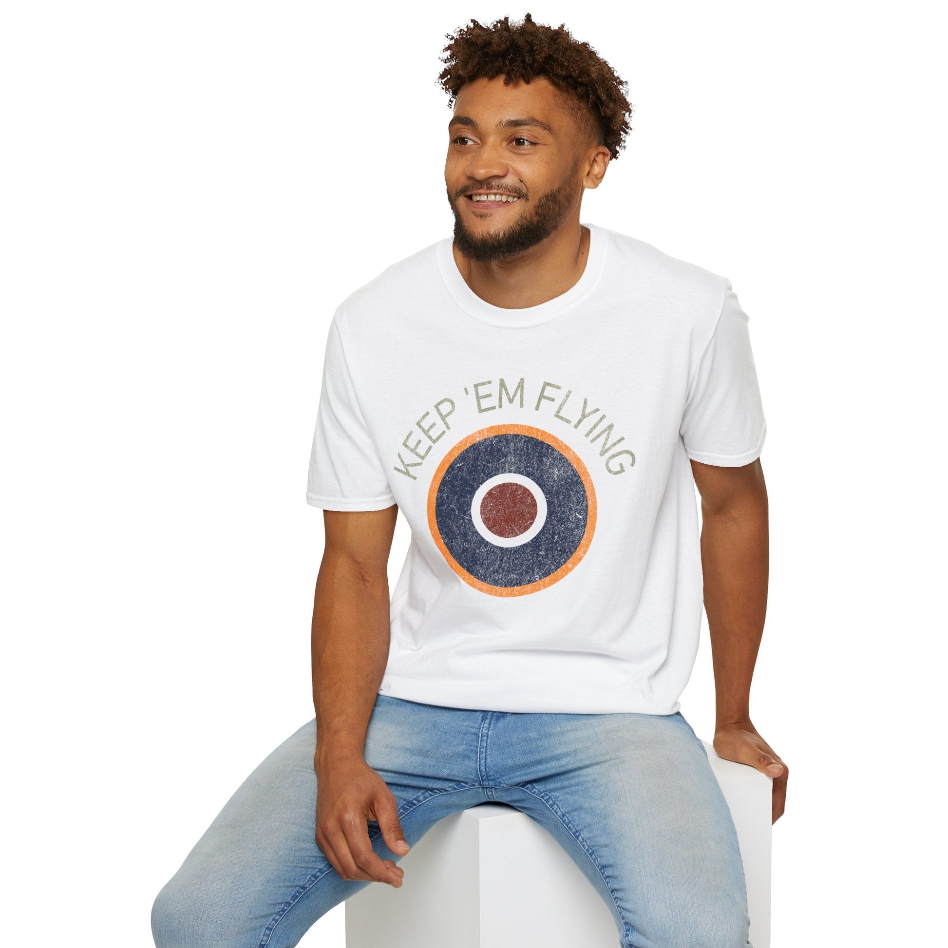 RAF Type C1 Roundel “Keep ’Em Flying” WWII Heritage T Shirt – Royal Air Force Pilot gifts warbird t shirt