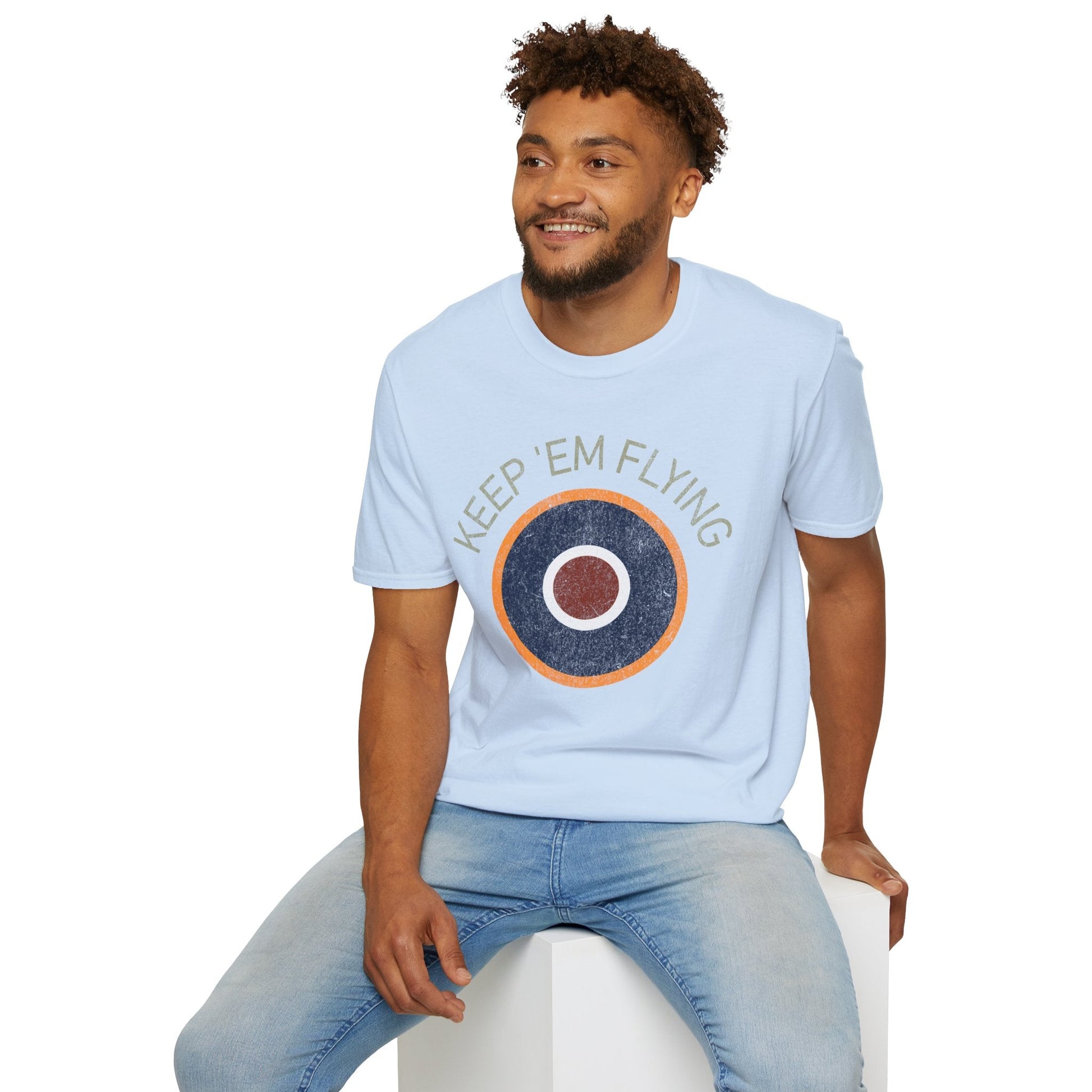 RAF Type C1 Roundel “Keep ’Em Flying” WWII Heritage T Shirt – Royal Air Force Pilot gifts warbird t shirt