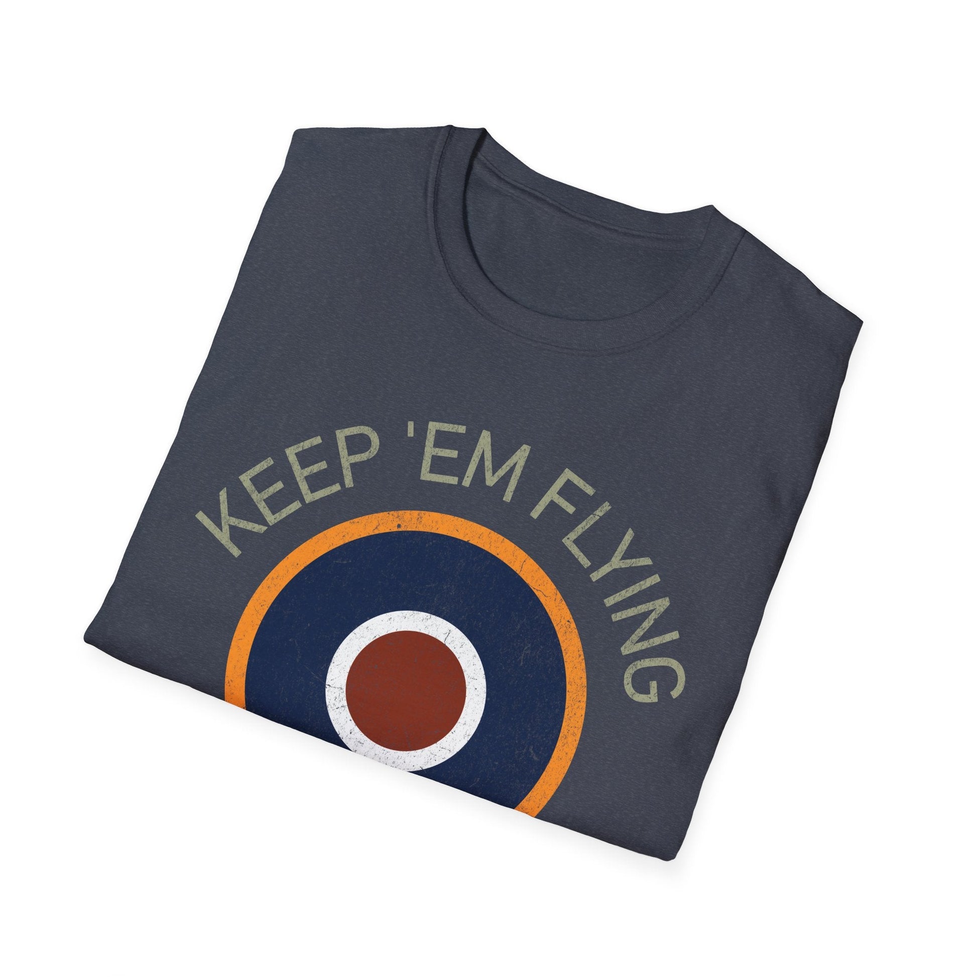 RAF Type C1 Roundel “Keep ’Em Flying” WWII Heritage T Shirt – Royal Air Force Pilot gifts warbird t shirt