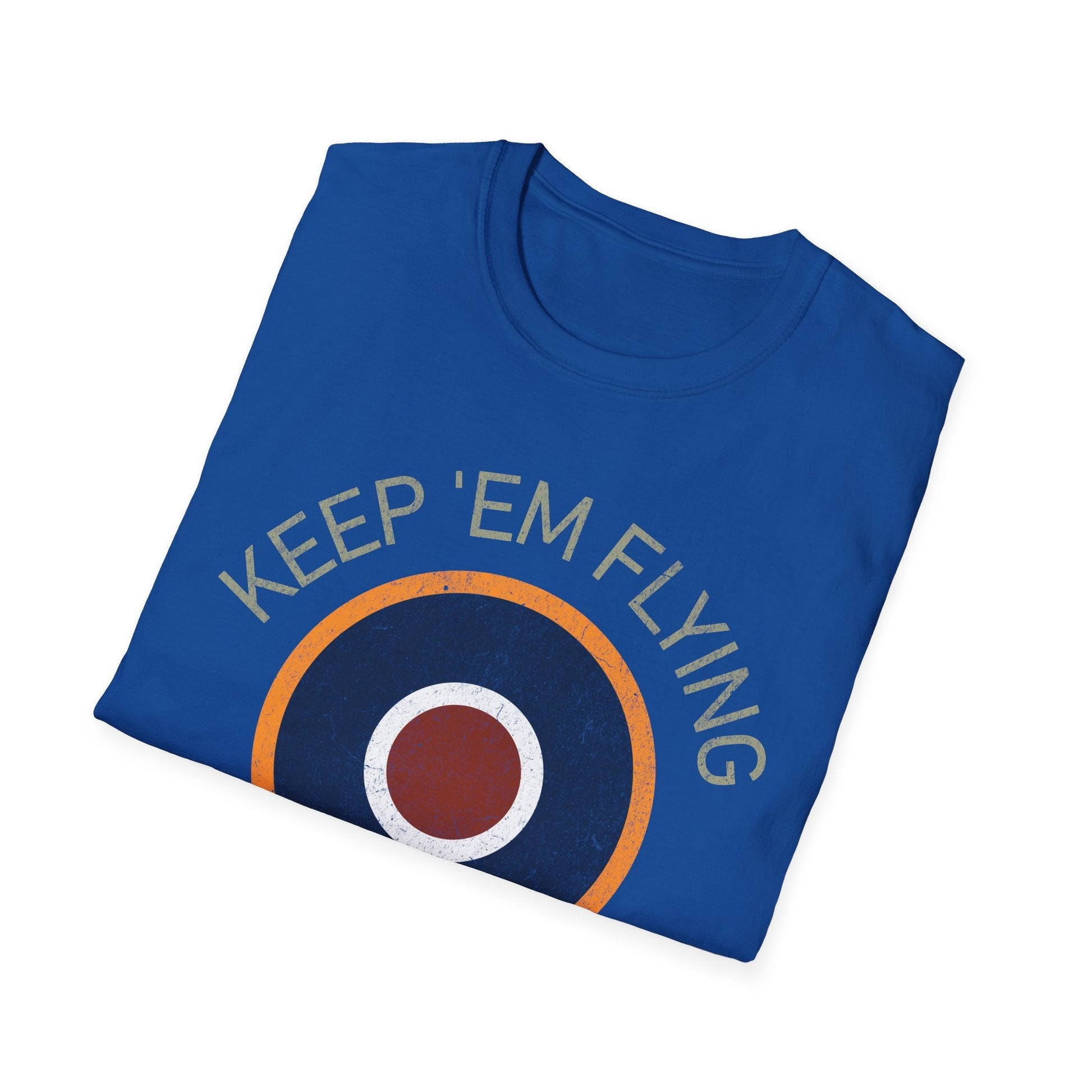 RAF Type C1 Roundel “Keep ’Em Flying” WWII Heritage T Shirt – Royal Air Force Pilot gifts warbird t shirt
