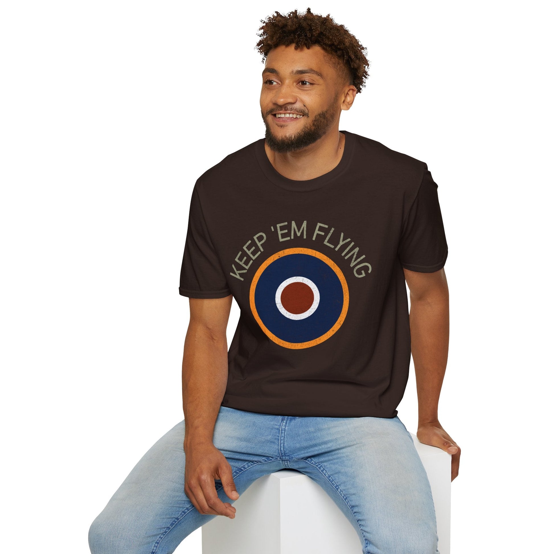 RAF Type C1 Roundel “Keep ’Em Flying” WWII Heritage T Shirt – Royal Air Force Pilot gifts warbird t shirt