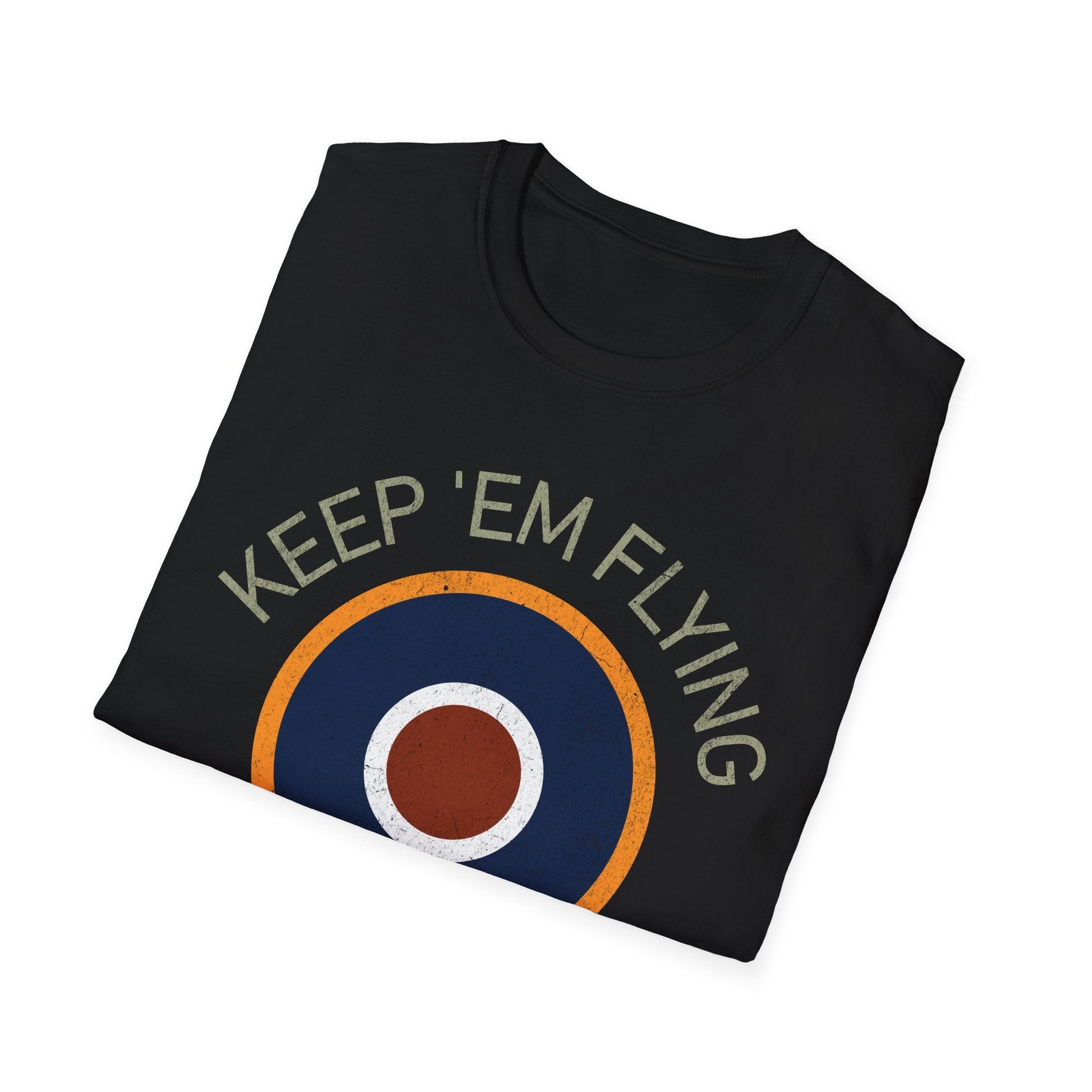 RAF Type C1 Roundel “Keep ’Em Flying” WWII Heritage T Shirt – Royal Air Force Pilot gifts warbird t shirt