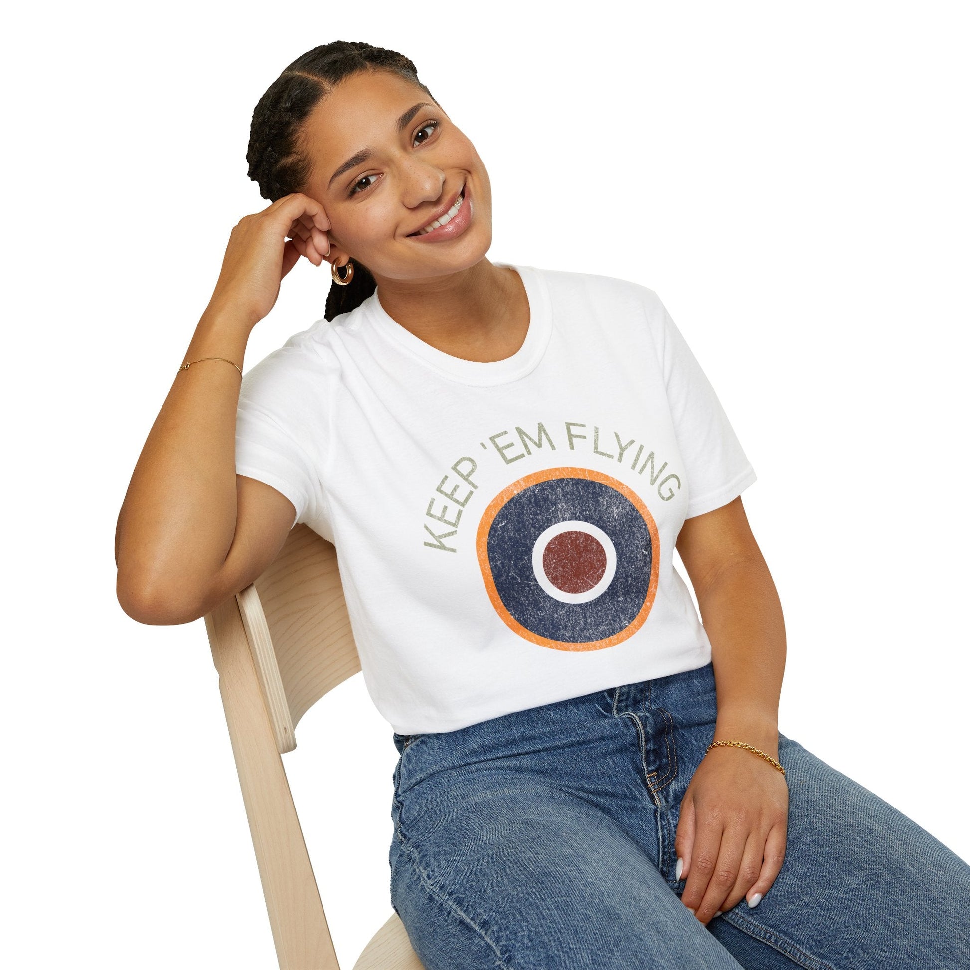 RAF Type C1 Roundel “Keep ’Em Flying” WWII Heritage T Shirt – Royal Air Force Pilot gifts warbird t shirt